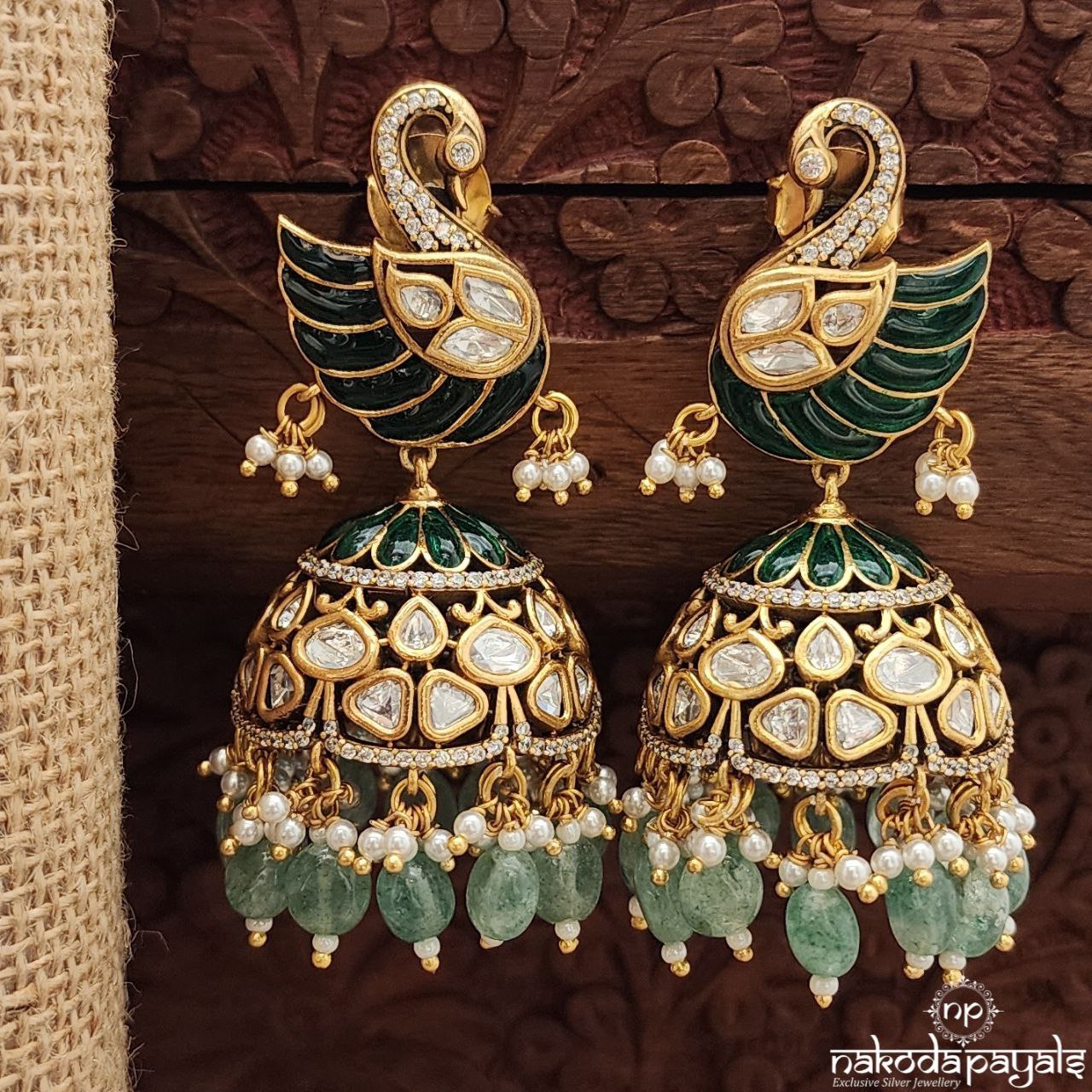 Green Drop Gorgeous Jhumka (Ge9935)