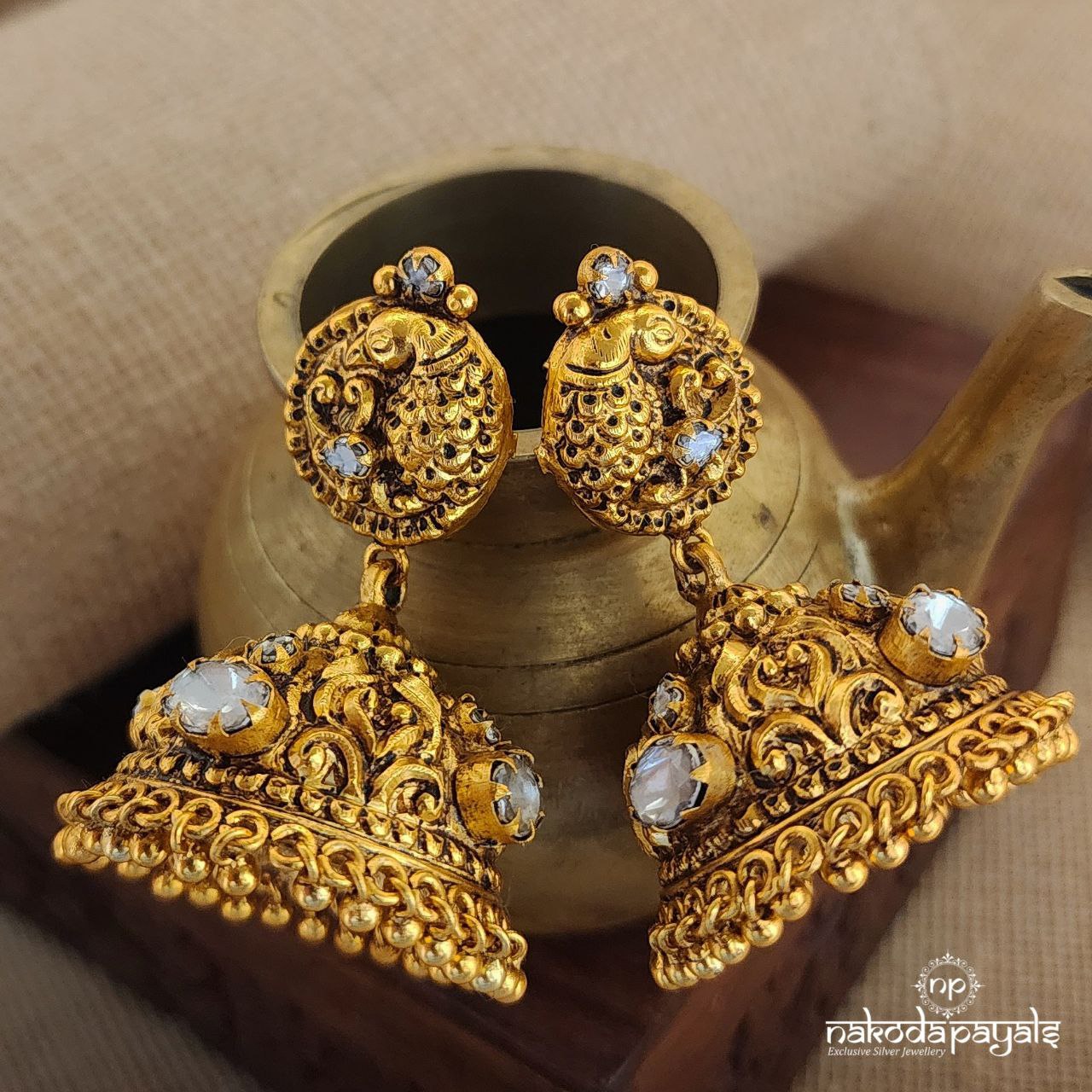 Moissanite Peacock Jhumka (Ge8421)