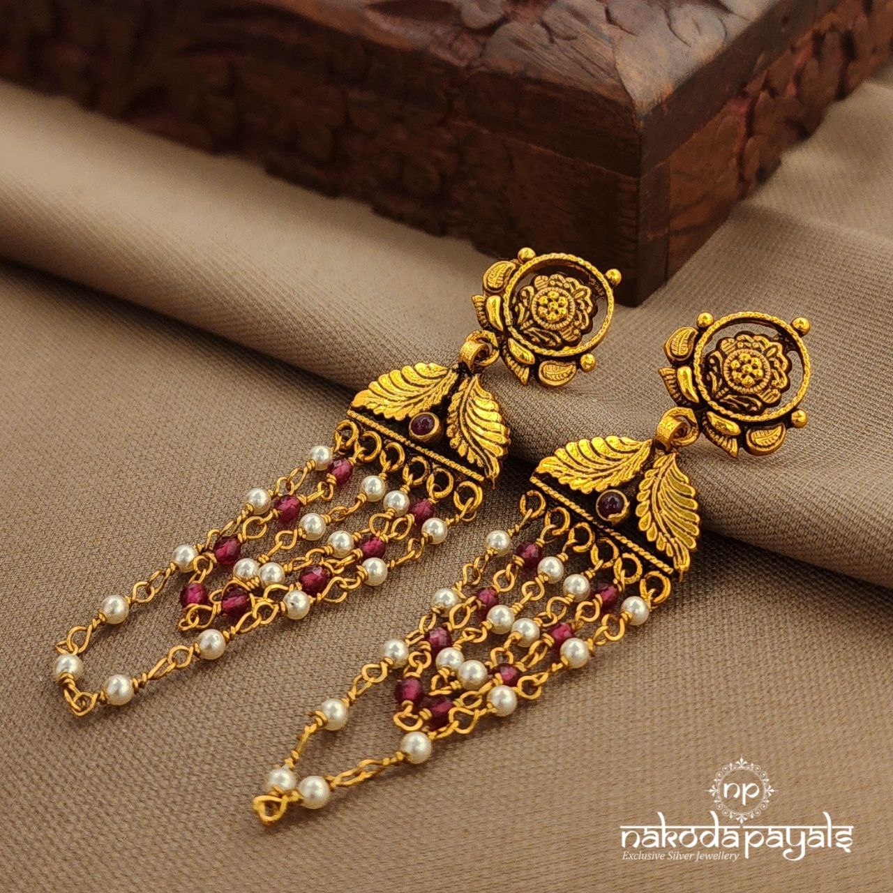 Floral Pearled Earrings (Ge10300)