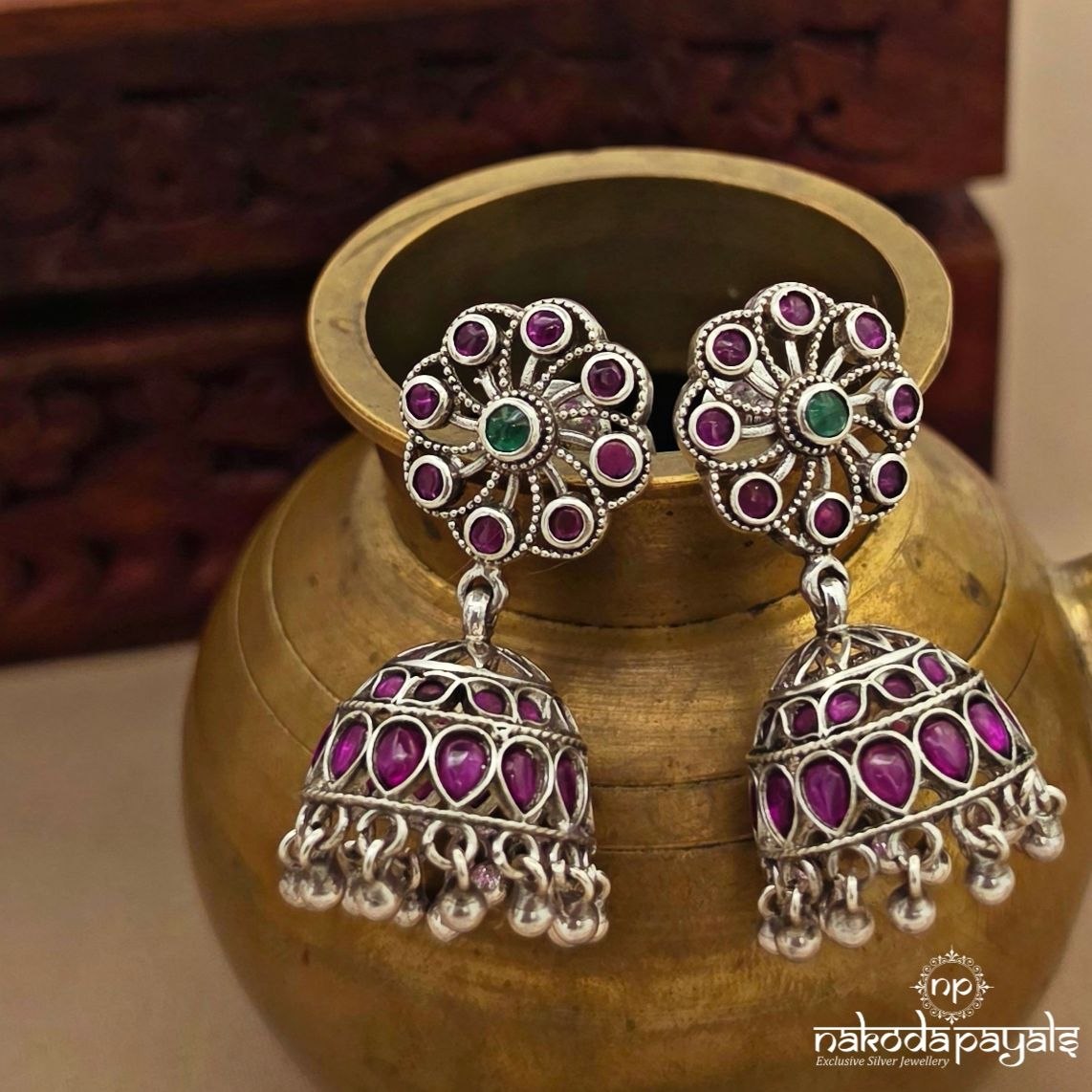 Green Dot Jhumka (J1767)