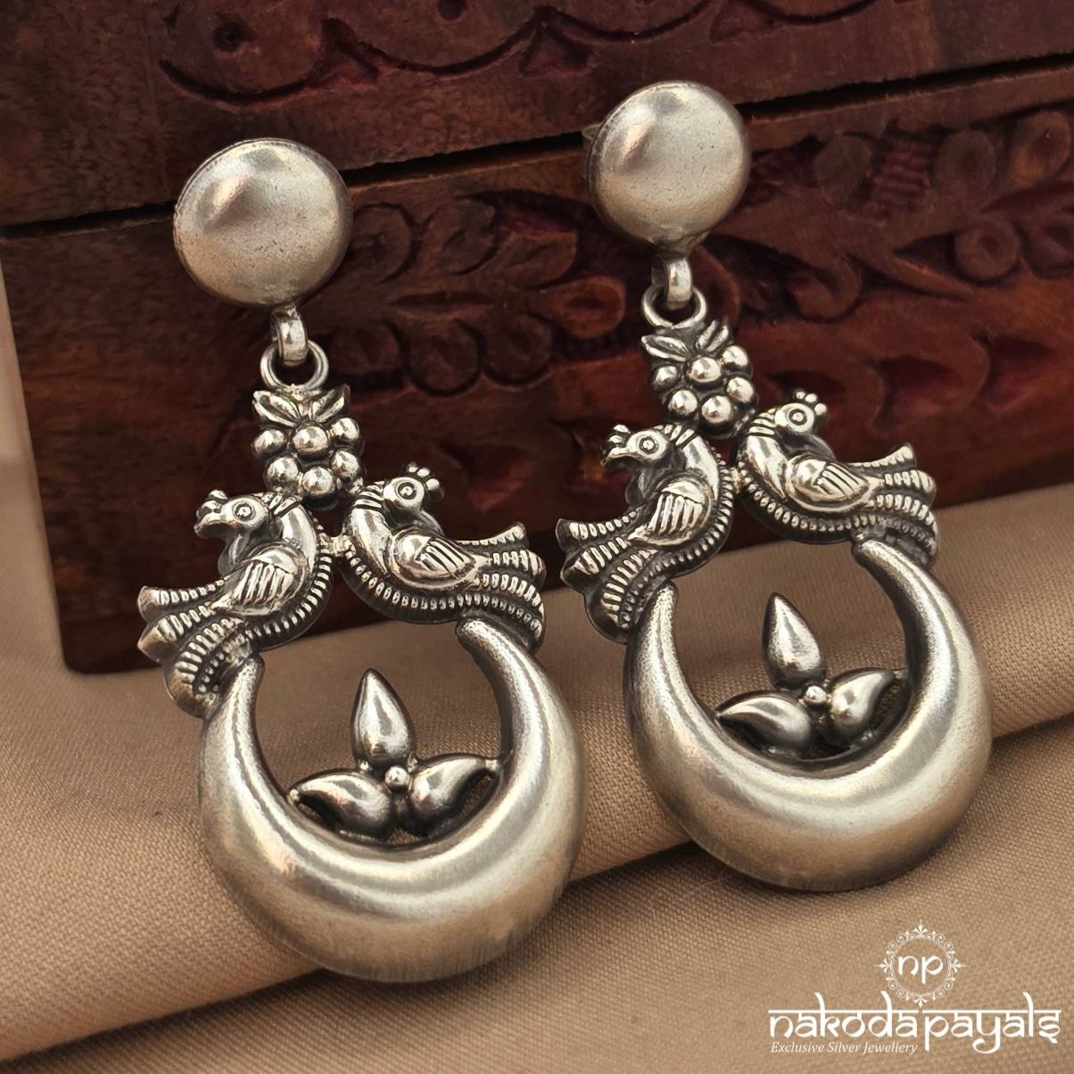 Twin Peacock Half Moon Chandbali (C4209)