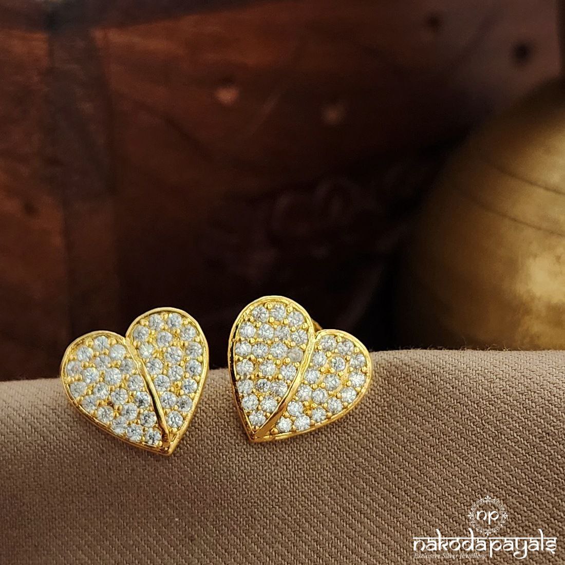 CZ Heart Studs (Ge9960)
