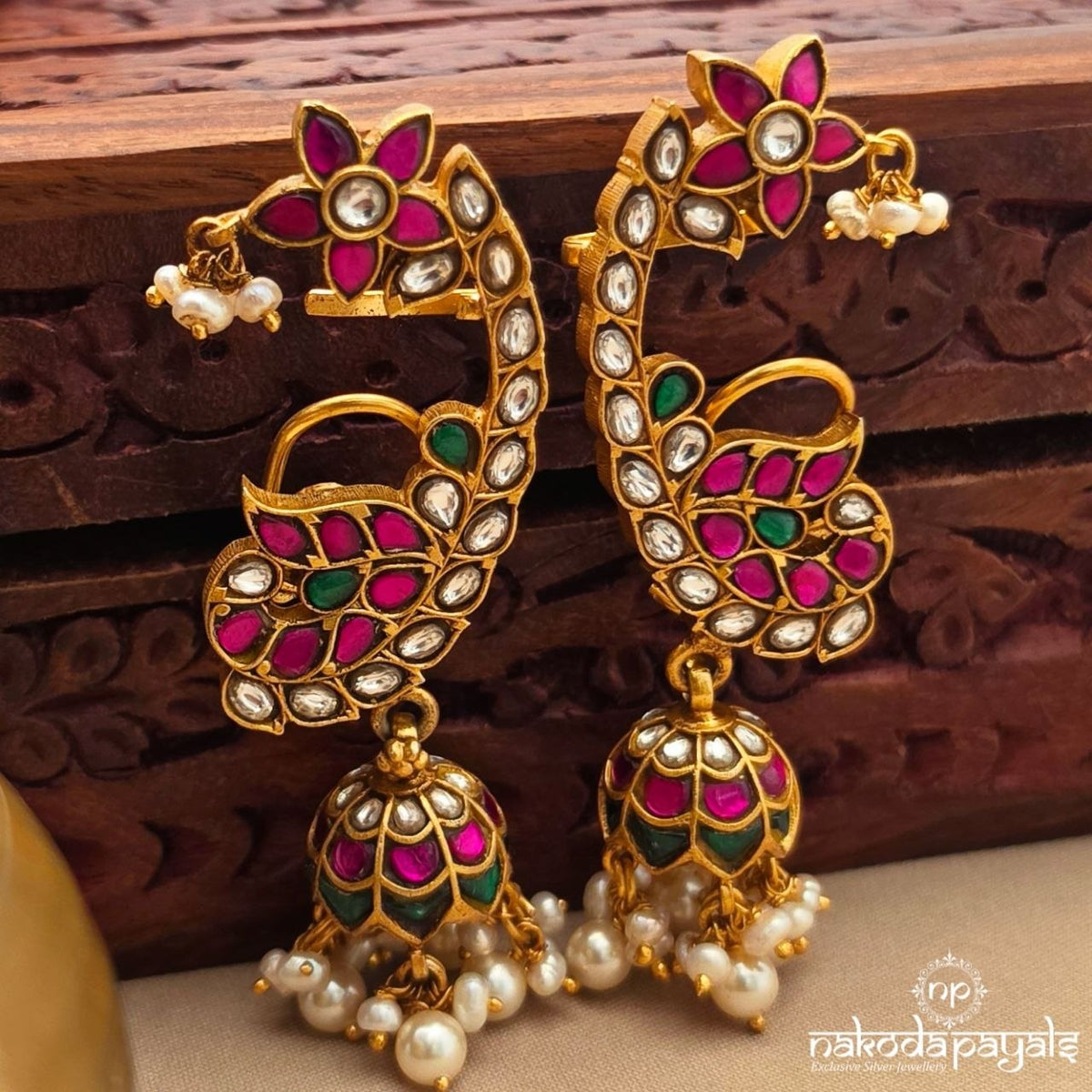 Exclusive Kundan Floral Chandbali (Ge11440)