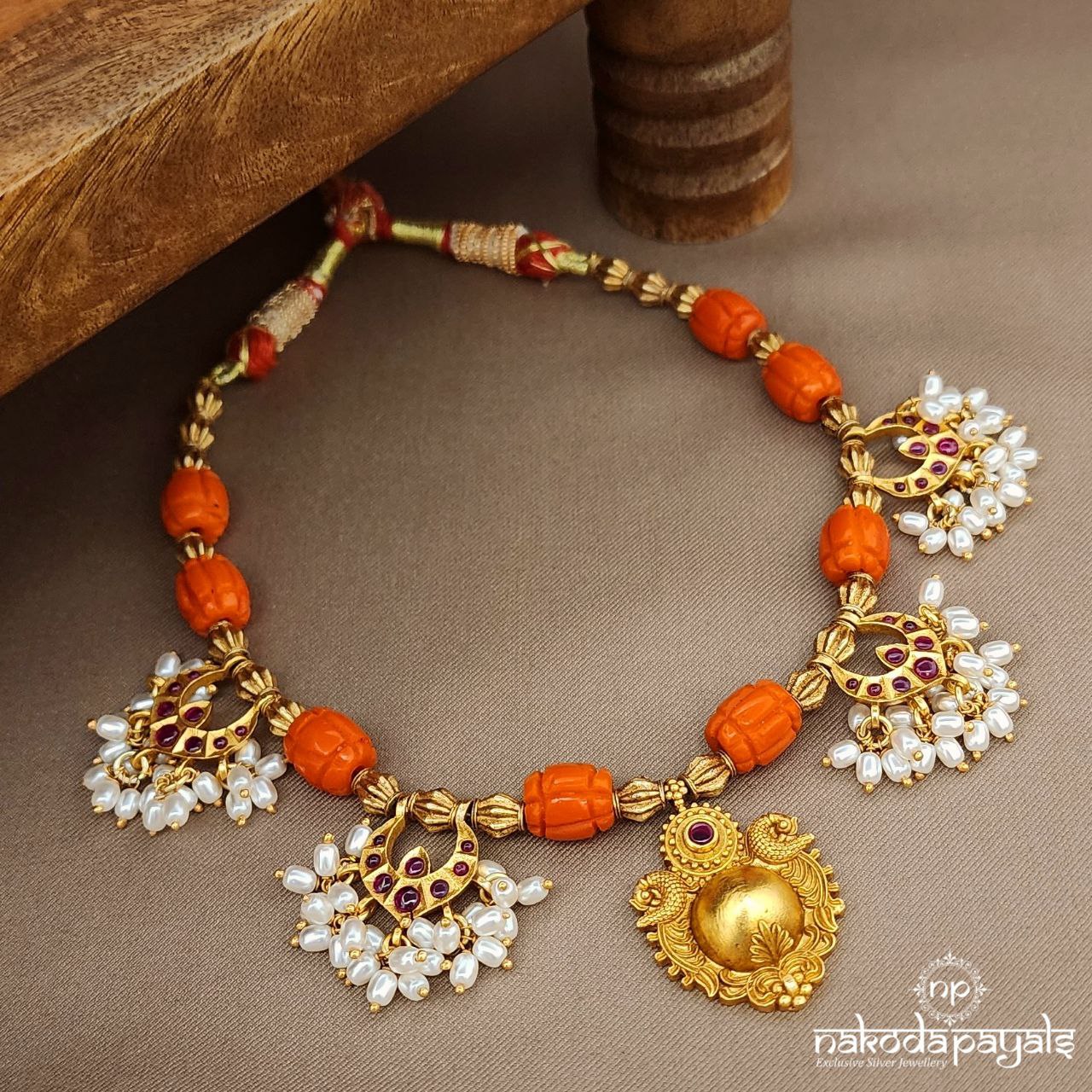 Coral Guttapusalu Neckpiece (Gn9338)