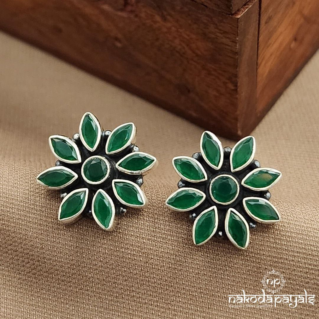 Floral Green Studs (S3708)