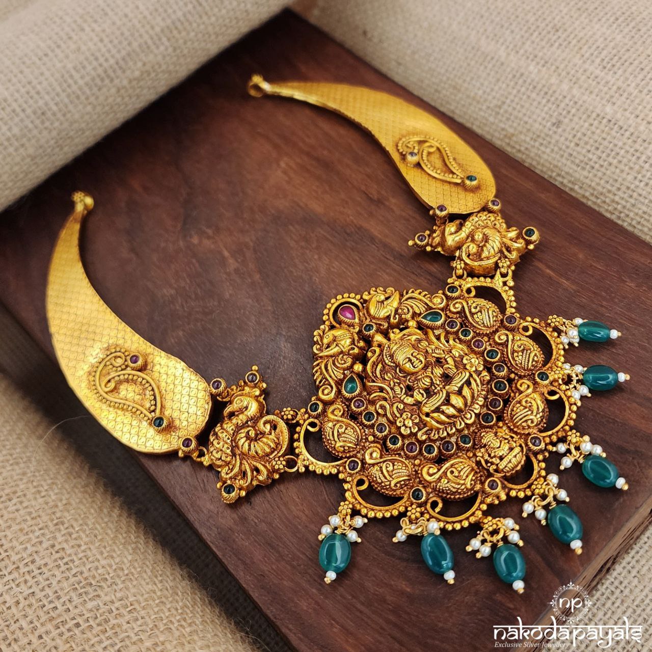 Maha Lakshmi Green Drop Neckpiece (Gn8128)