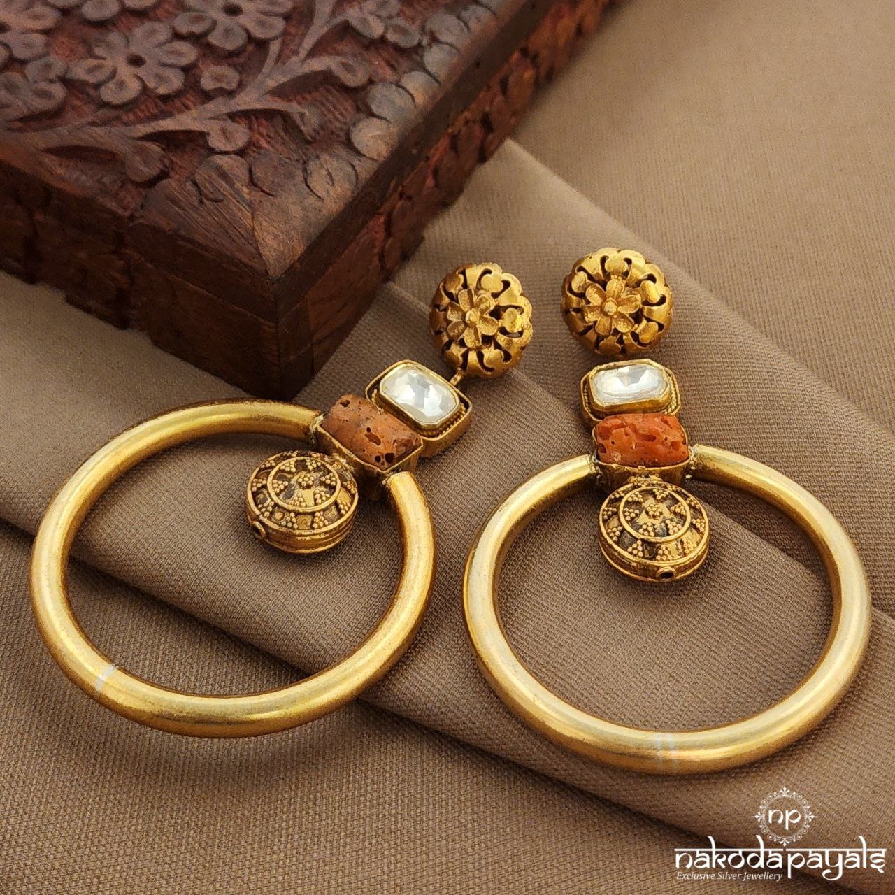 Coral Circular Earrings (Ge10306)