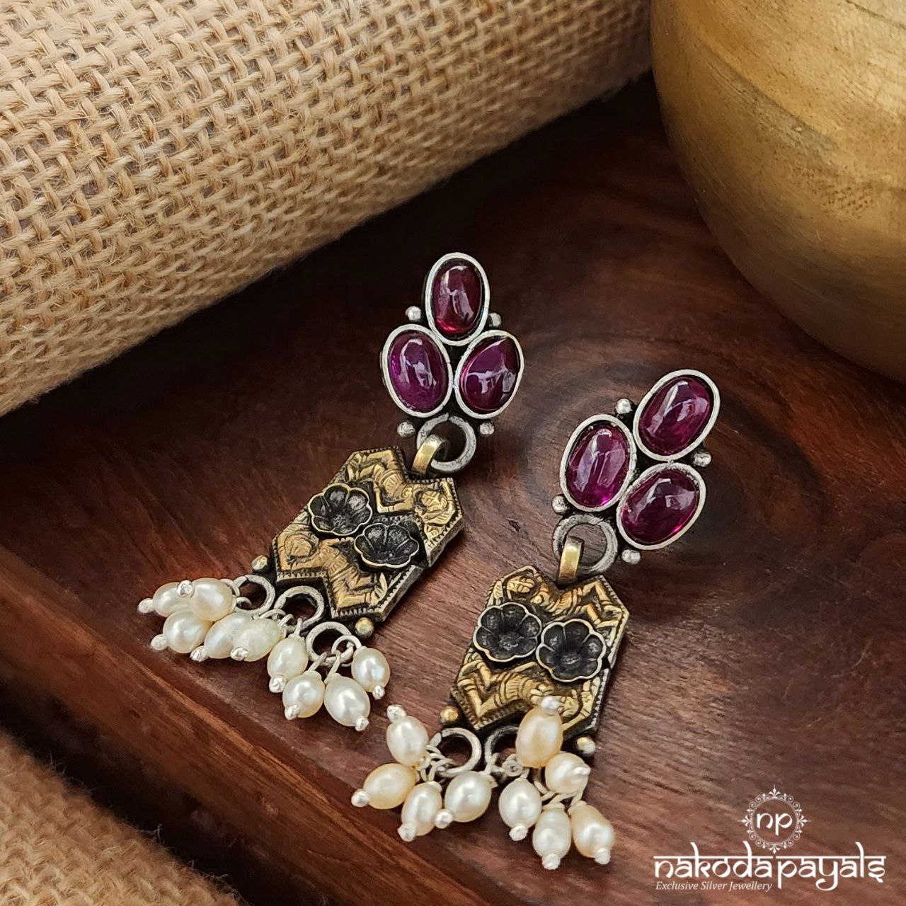 Oval Pink Earrings (C3320)