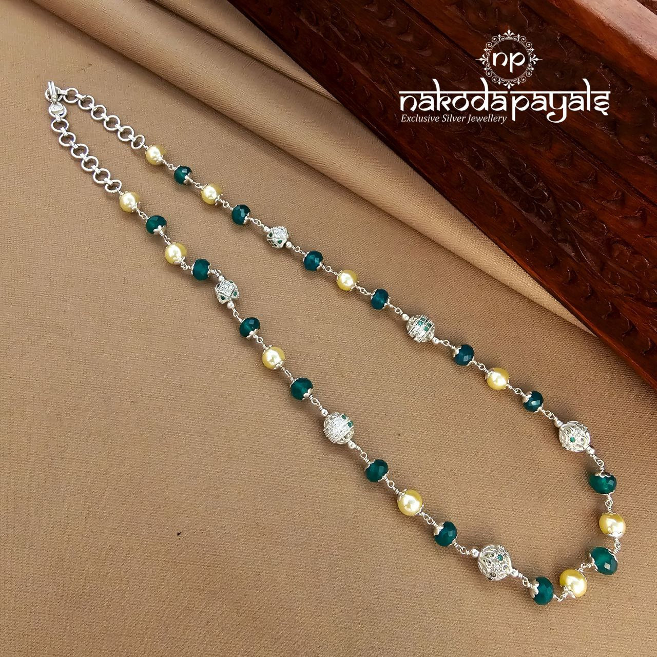Pearl & Green Drop NeckChain (N11555)