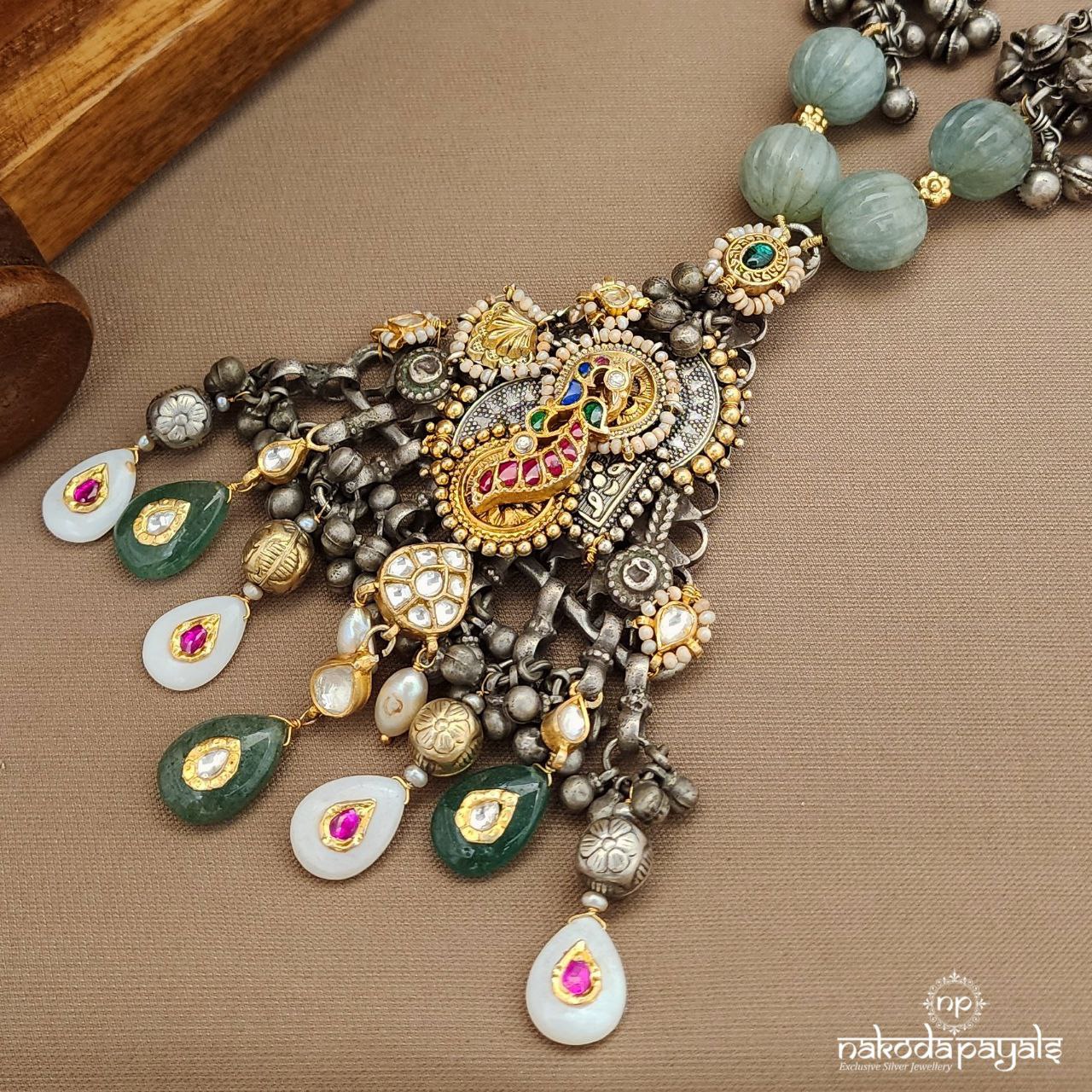 Kundan Graceful Drops Dual Tone Neckpiece (N11156)