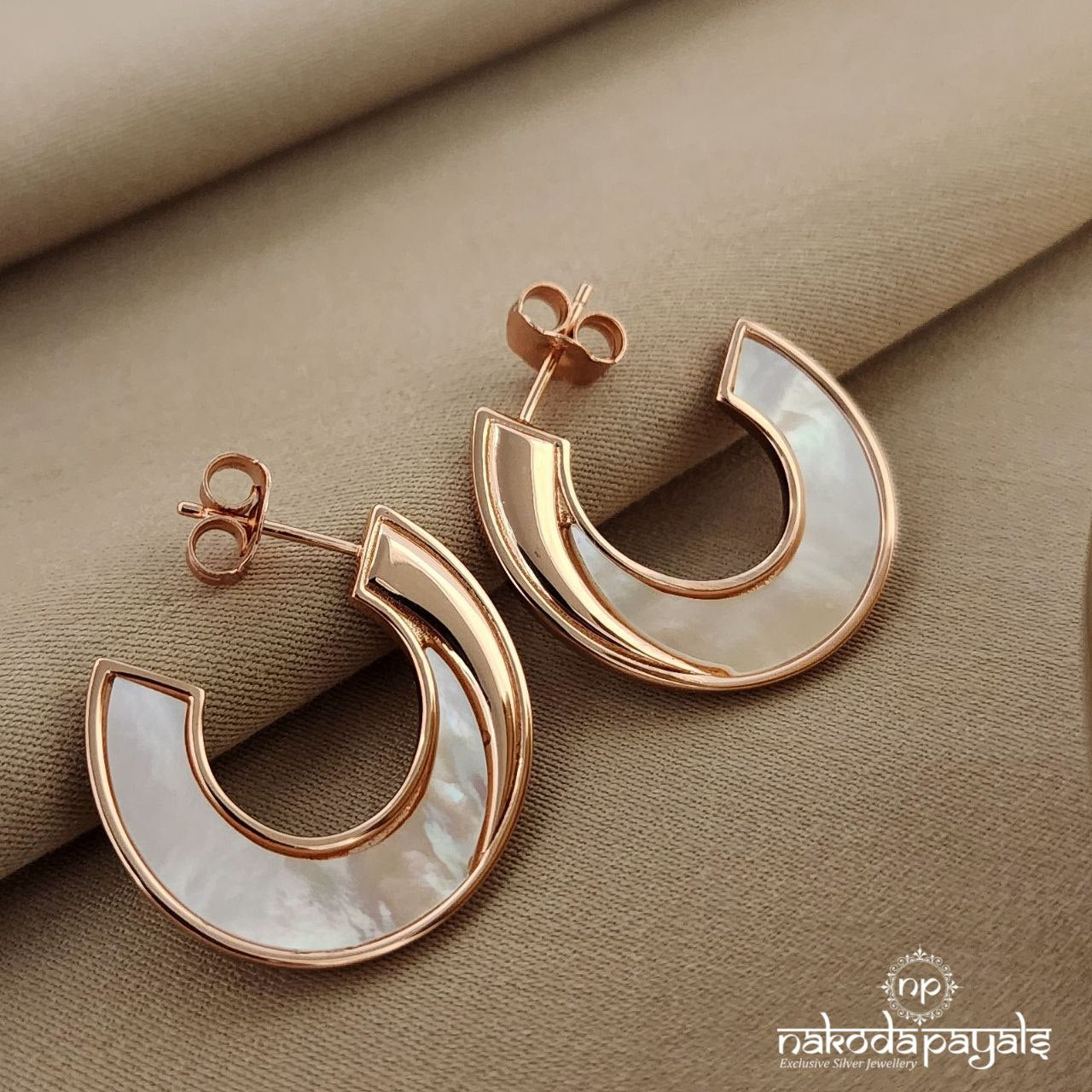Rose Gold MOP Earrings (St3481)
