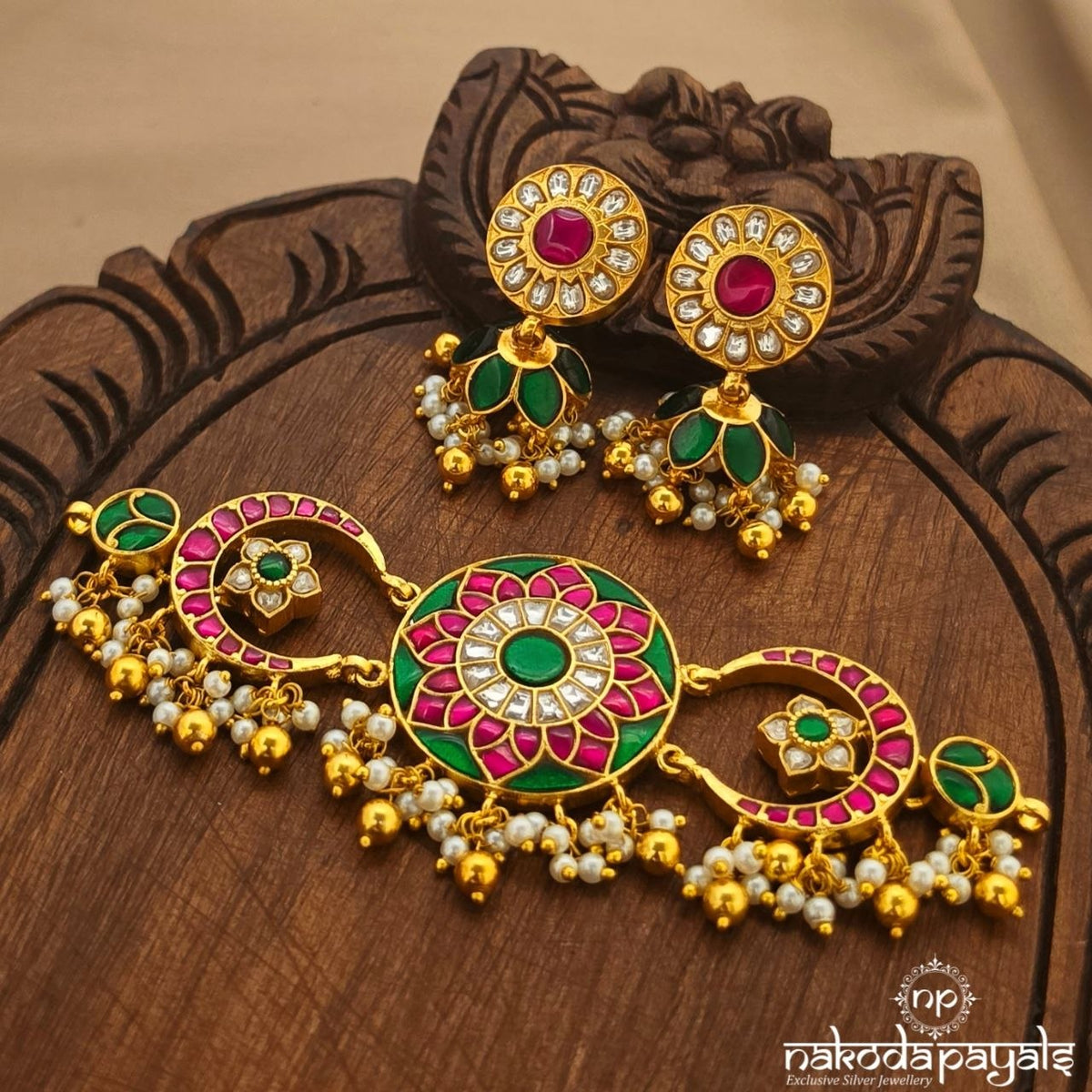 Floral Kundan Choker With Earrings (Gn11015)
