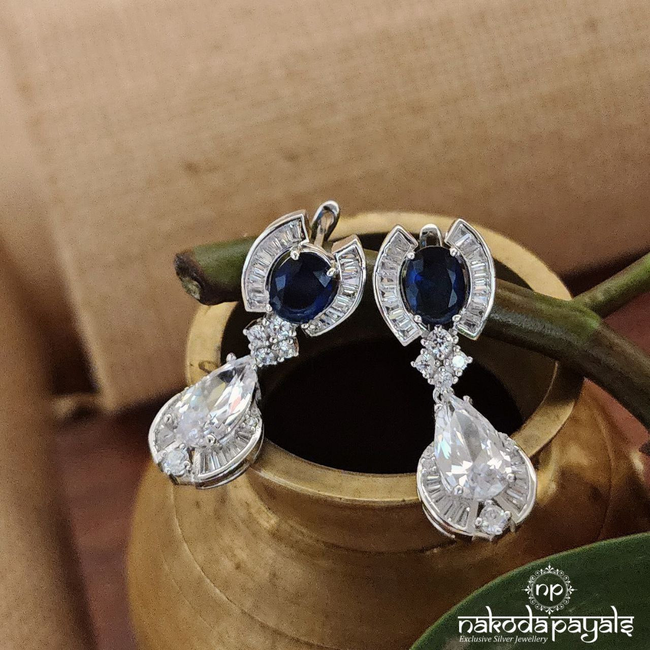 Preety Blue CZ Earrings (St2802)