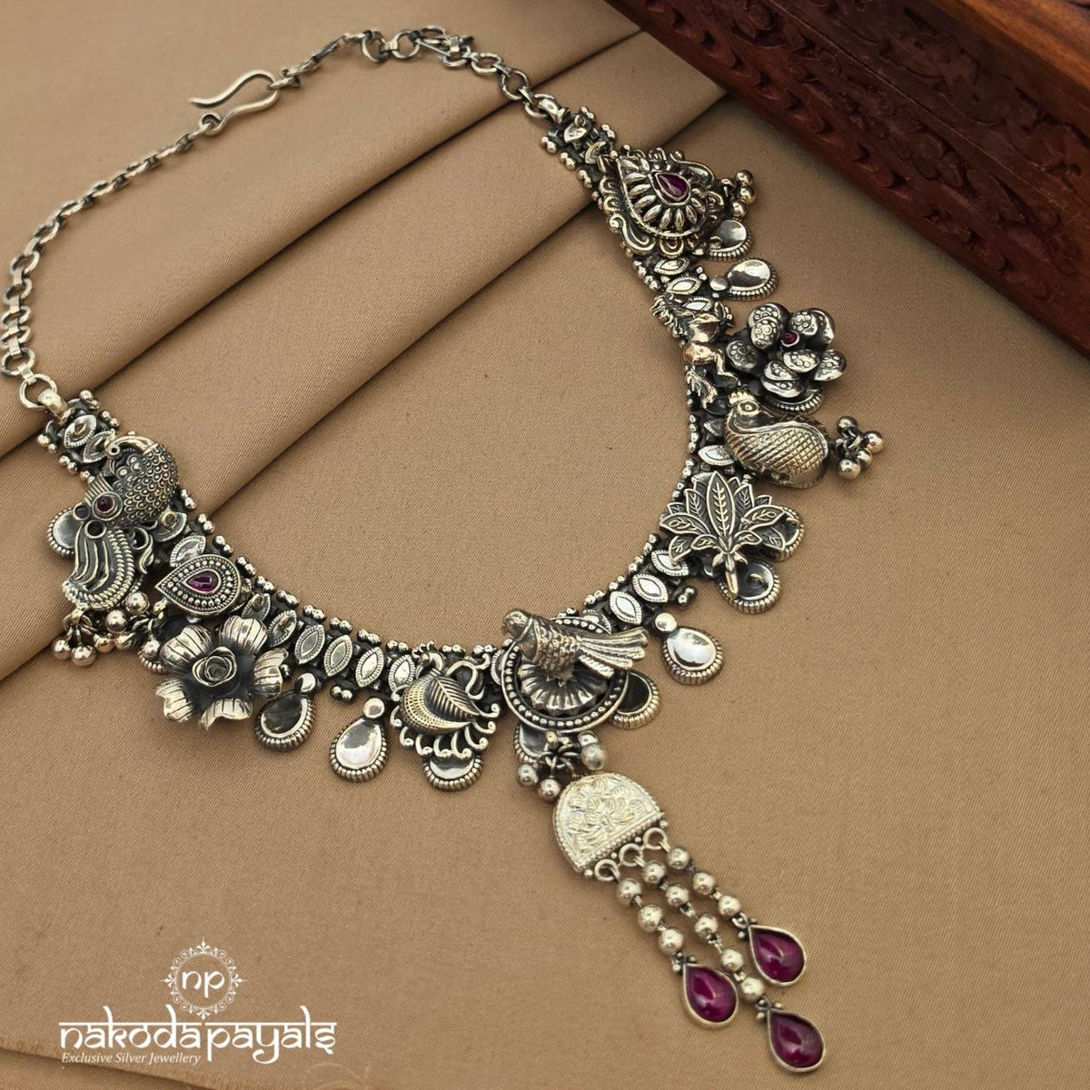 Exclusive Peacock Floral Neckpiece (N12178)