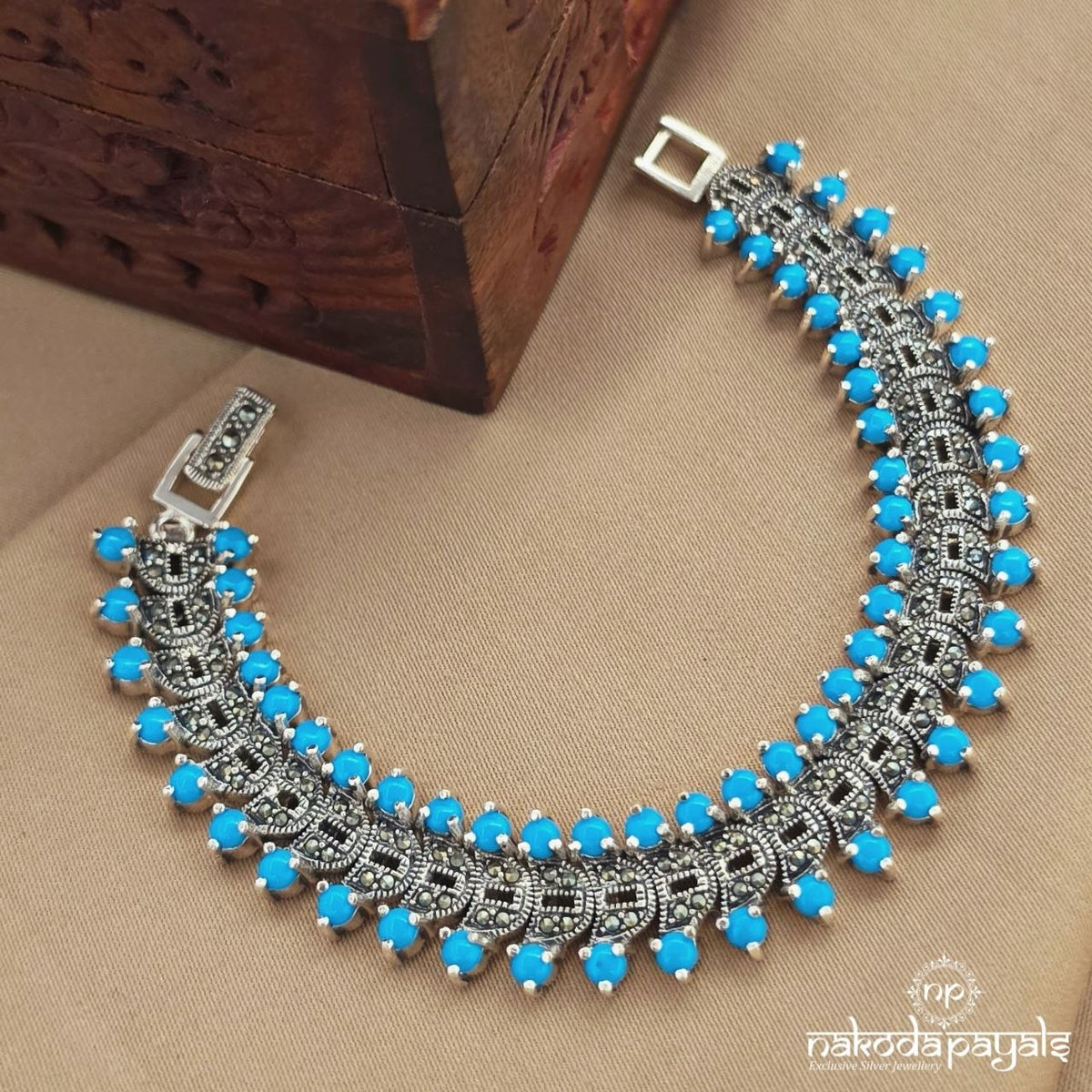 Turquoise Marcasite Bracelet (Br1709)