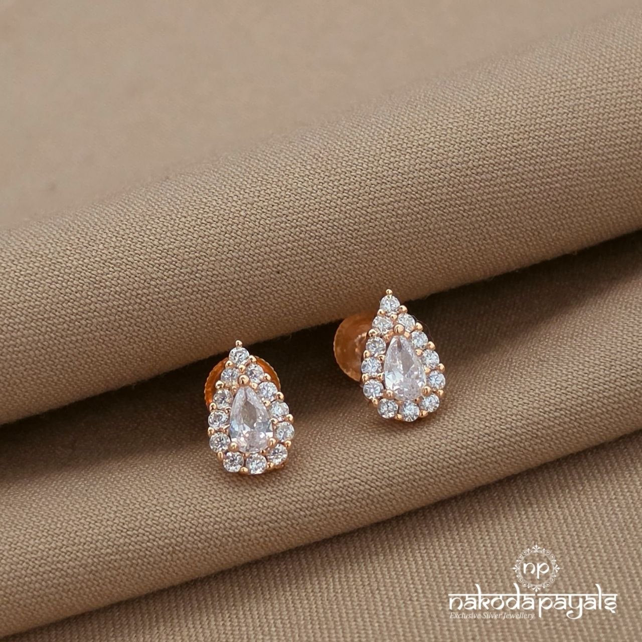Drop Rose Gold Studs (St4005)