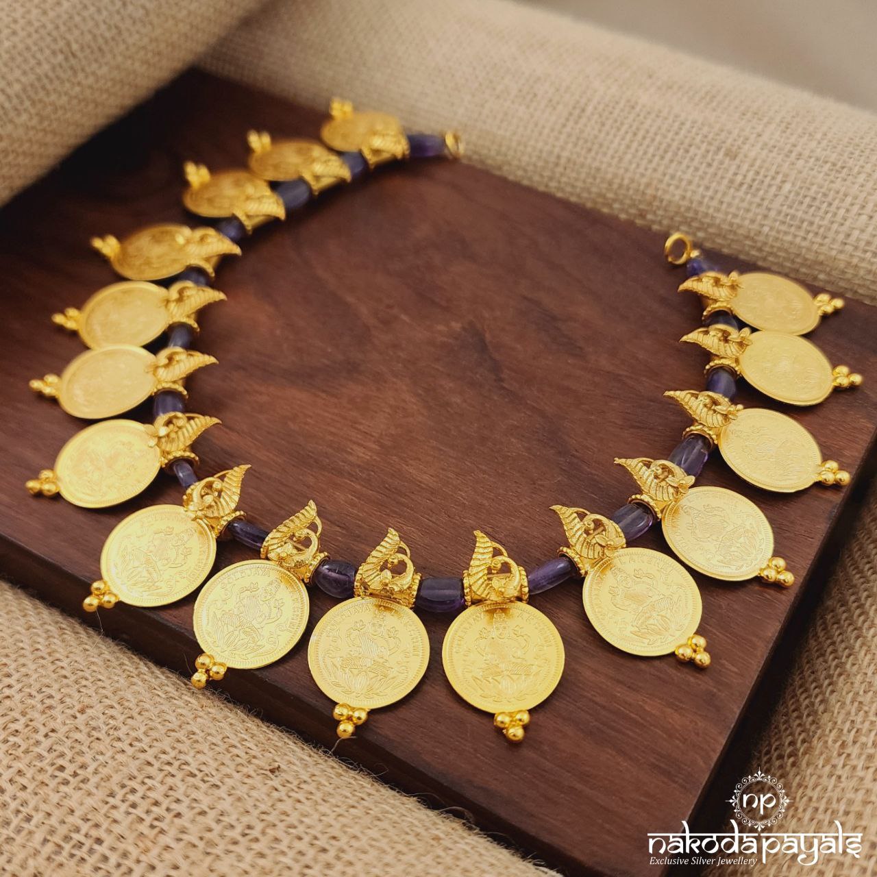 Lakshmi Coined Purple Neckpiece (Gn8569)