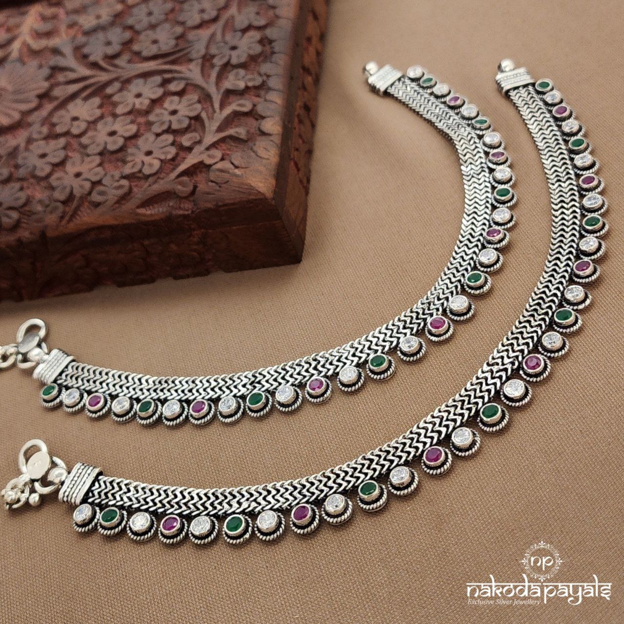 Multicolor Zigzag Anklets (A6810)