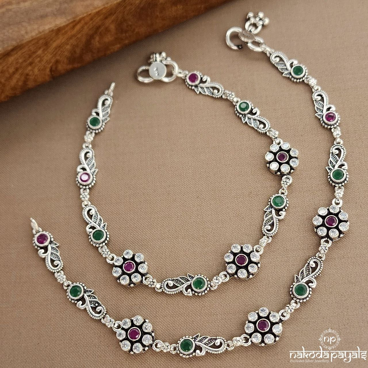 Pink MultiColor Grace Anklets (A6592)