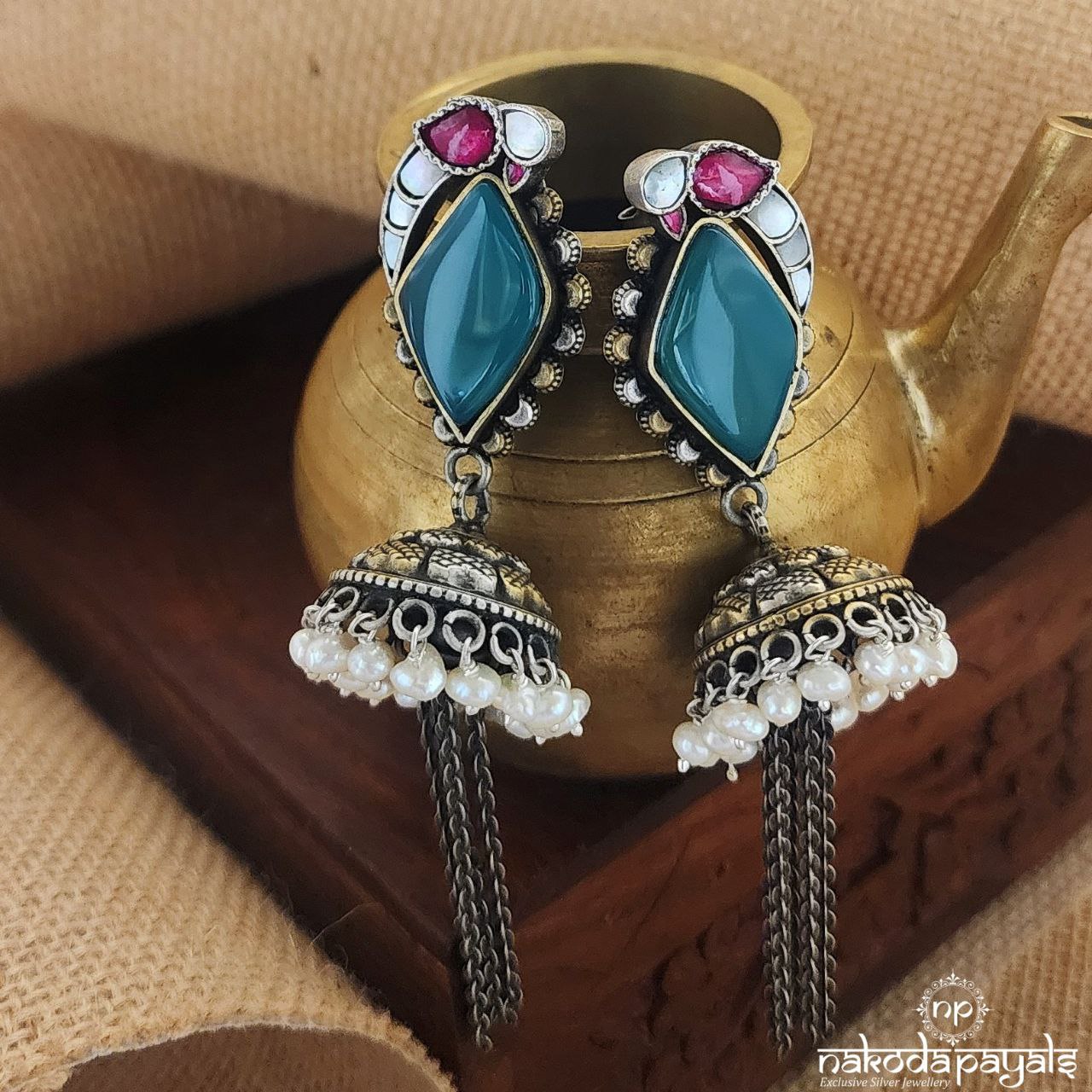 Trendy Peacock Floral Jhumka (J8116)