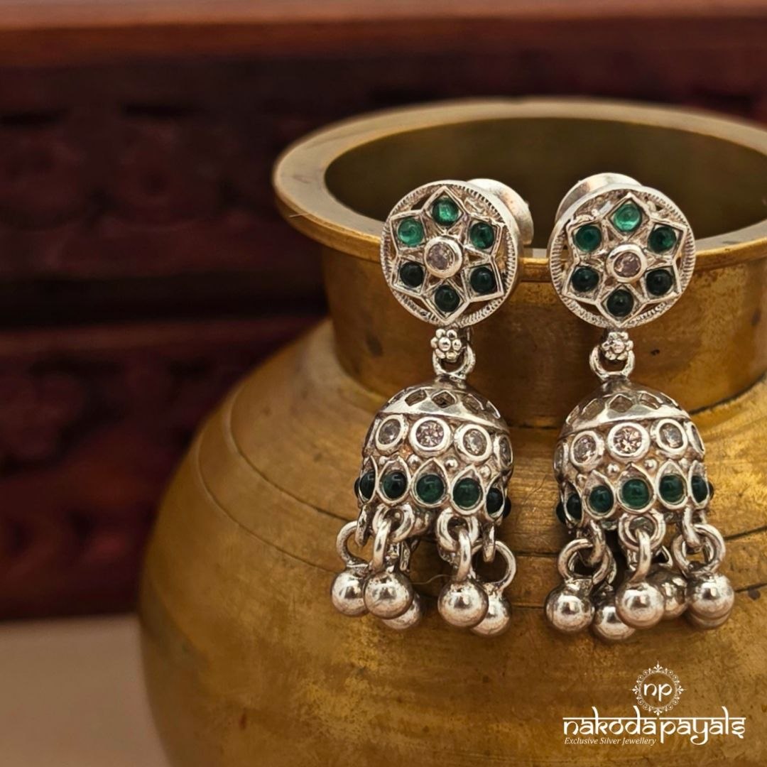 Circular Green Jhumka (J1772)