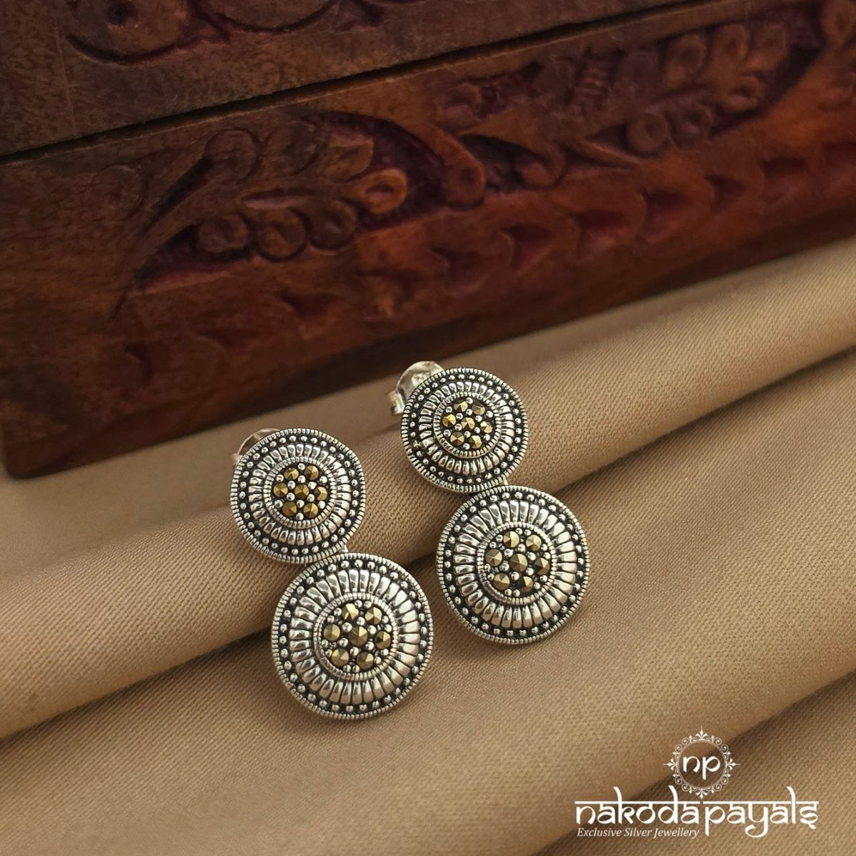 Swirl Marcasite Earrings (St4169)