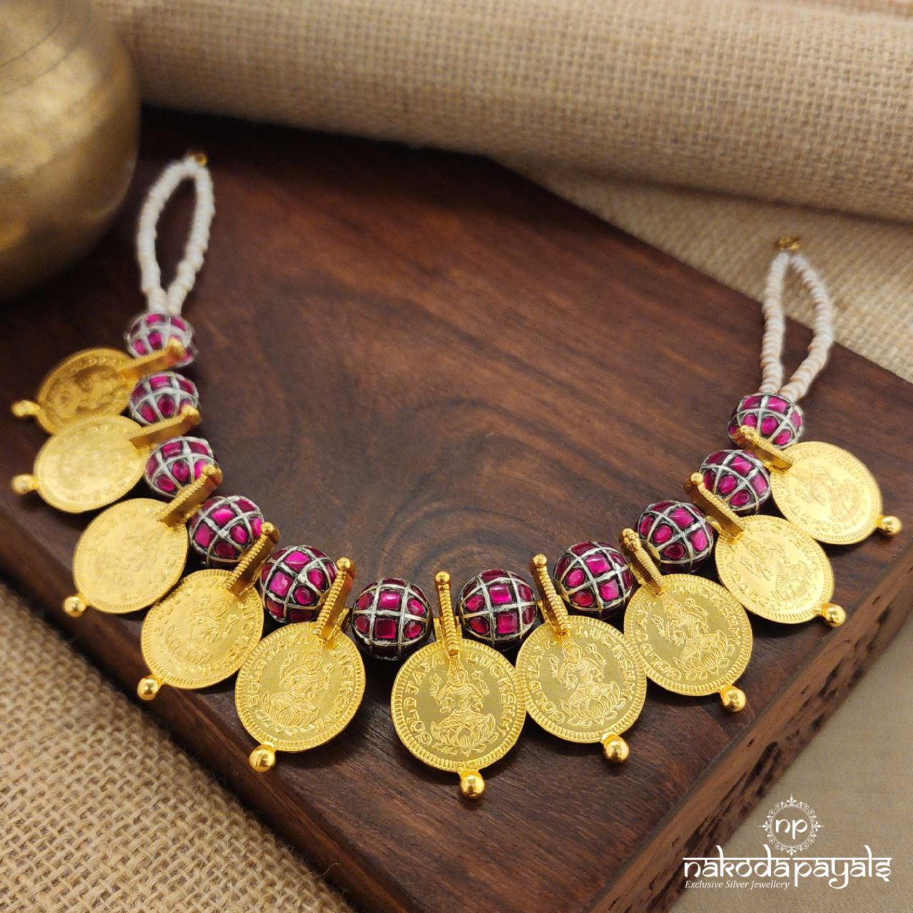 Kundan Lakshmi Kasu Dual Tone Neckpiece (Gn8918)