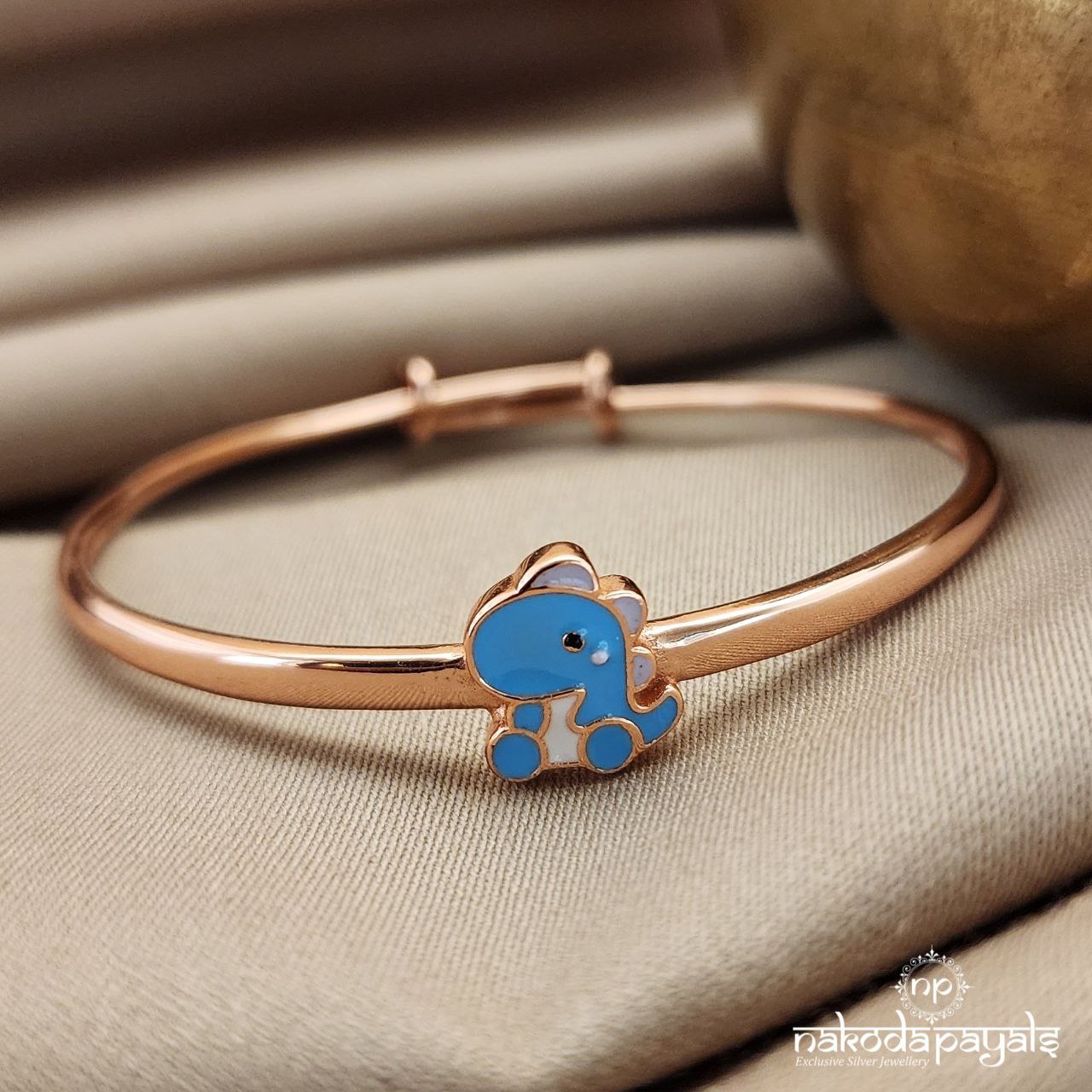 Blue Baby Dino Rose Gold Single Kada (Ka9241)