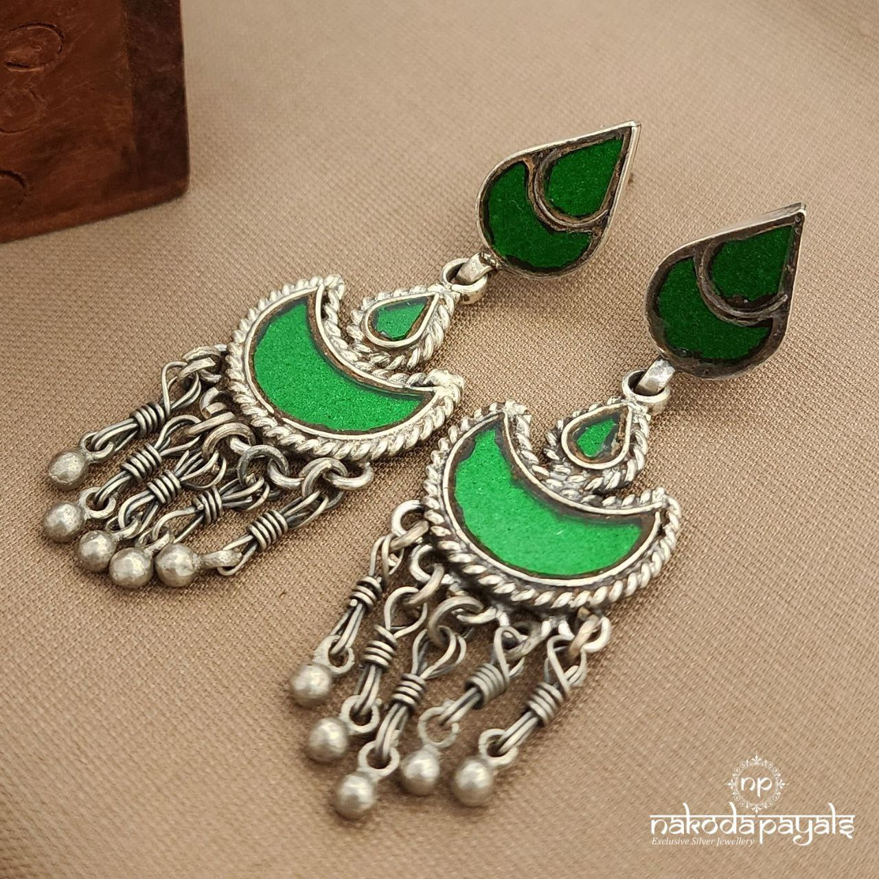 Green Glass Earrings (C3769)