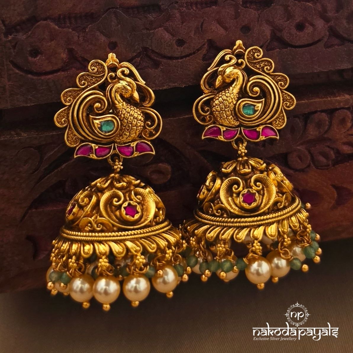 Exquisite Peacock Jhumka (Ge11258)