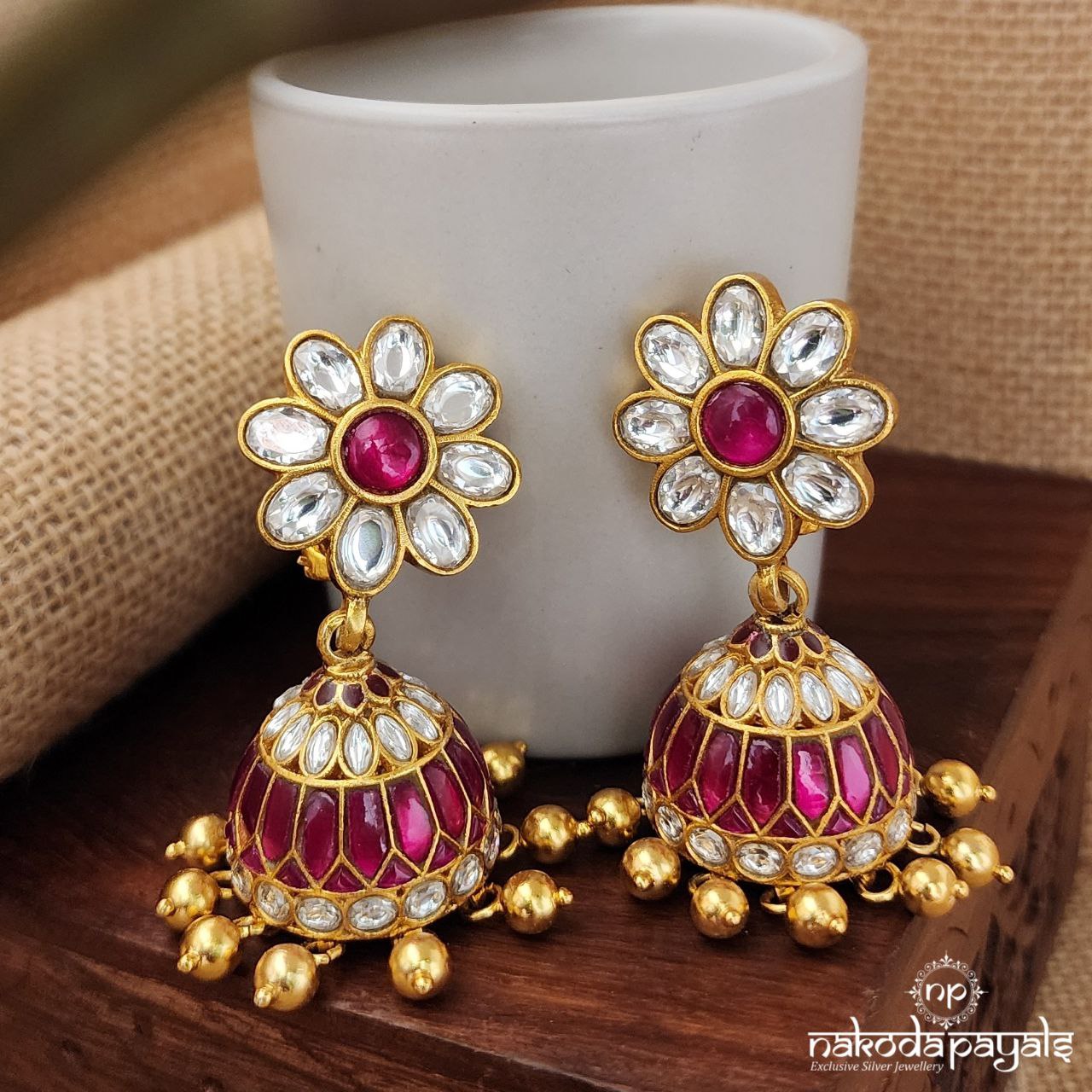 Elegant Flower Jhumka (Ge8234)