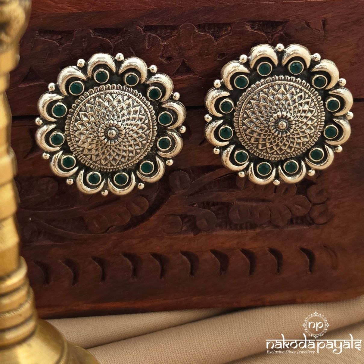 Swirl Cute Green Studs (S4090)