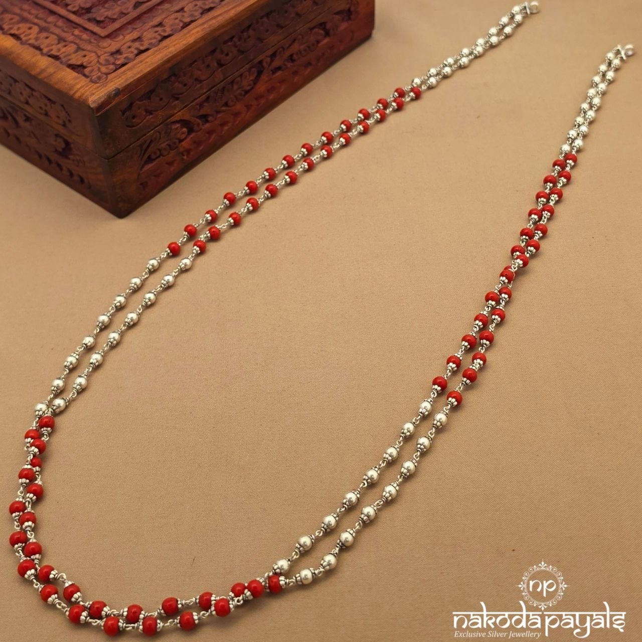 Exclusive Coral Pearl Neckpiece (N12093)