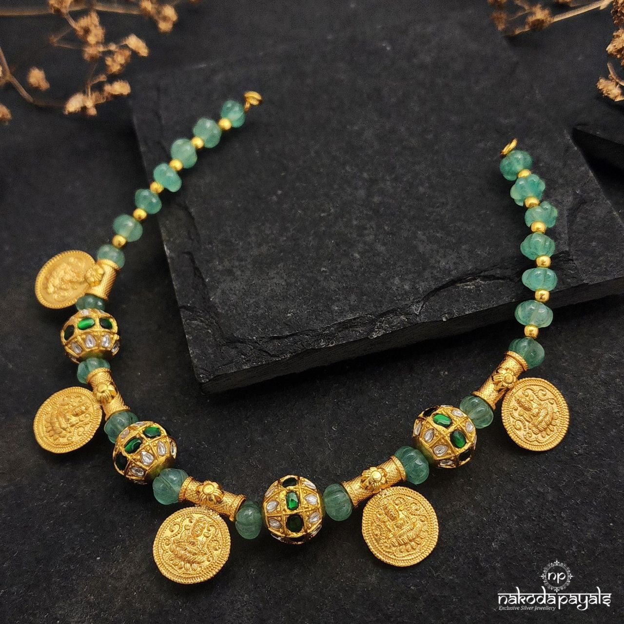 Green Ball Kundan Neckpiece (Gn8718)