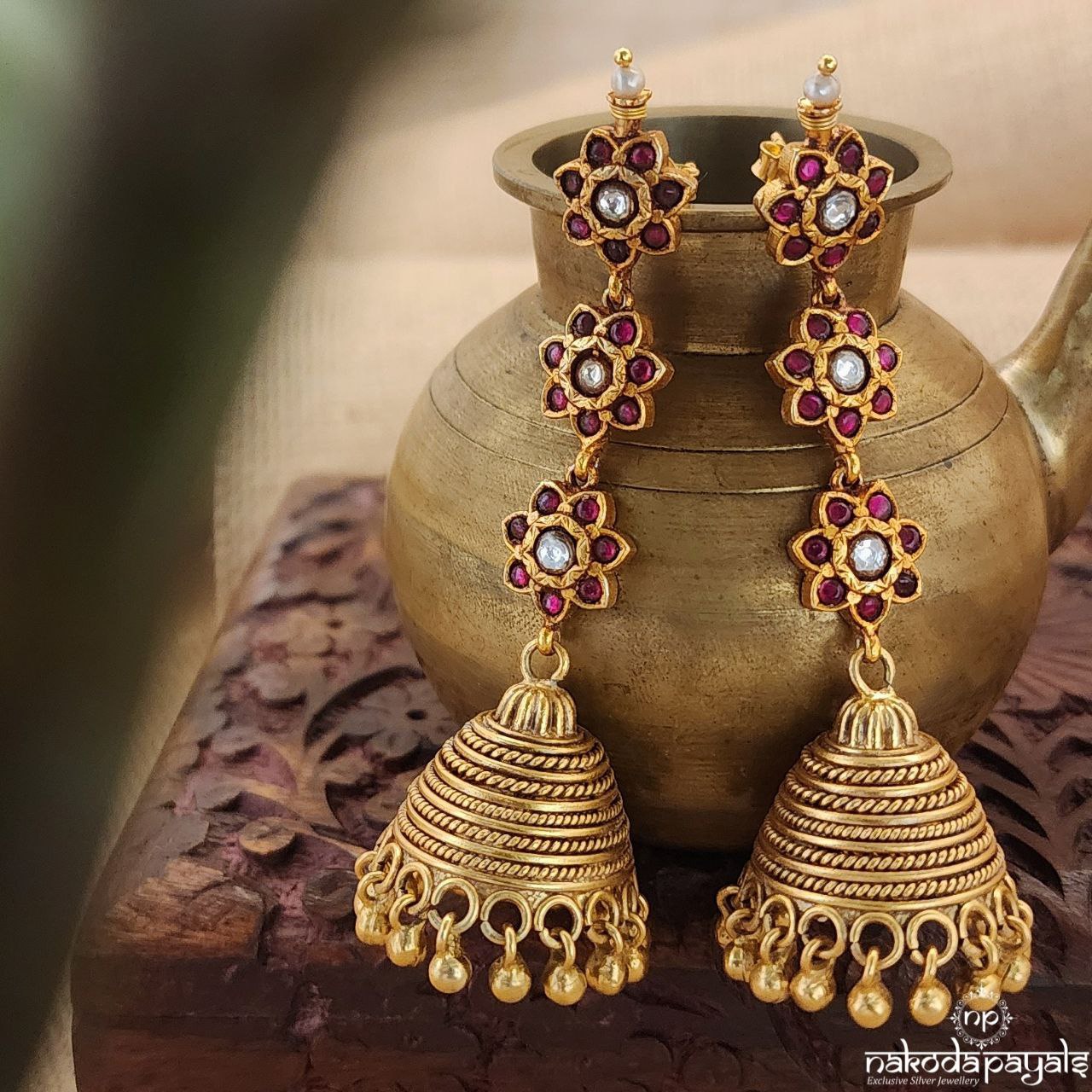 Ruby Jhumka (Ge8316)