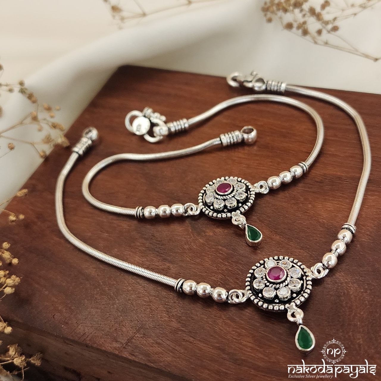 Circular Multicolor Anklets Pairs (A5918)