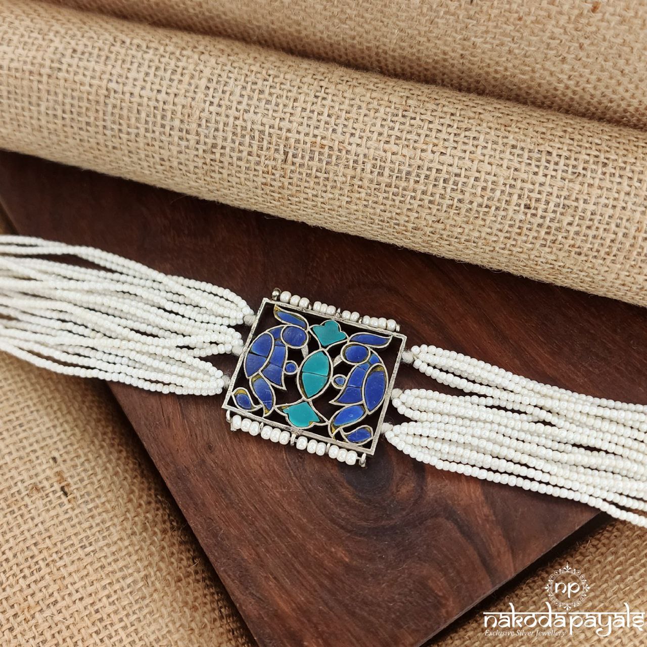 Peacock Kundan Pearled Choker (N10827)