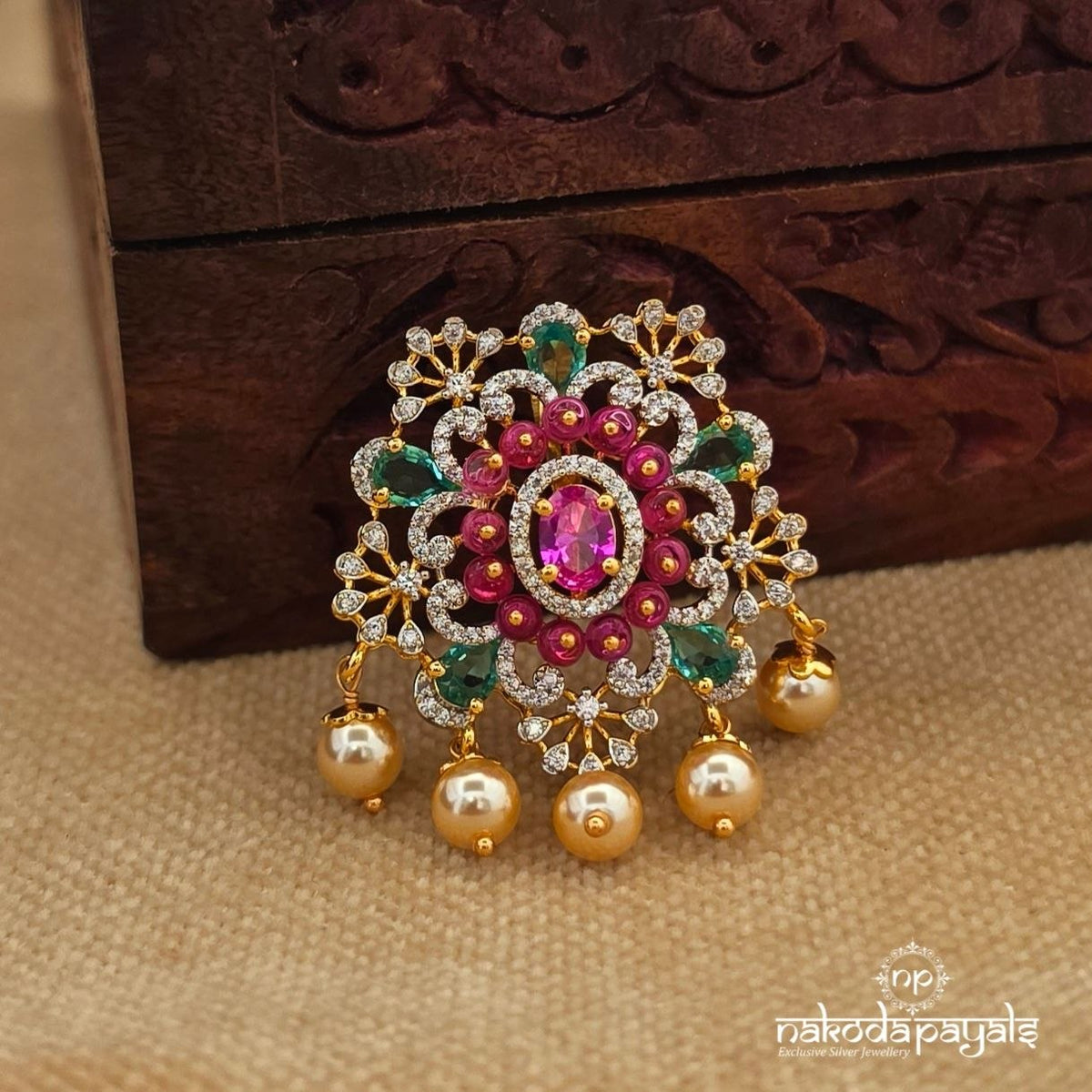 Exquisite Pink Floral Pendant (Gp2662)