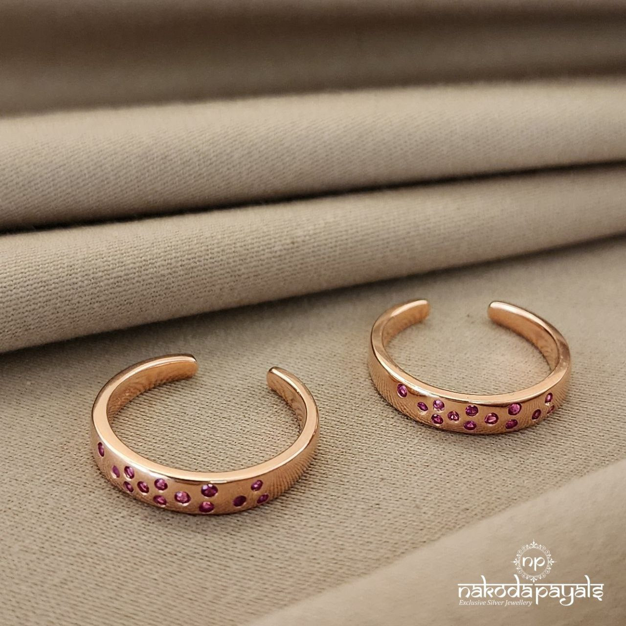 Pink Dotted Toerings Rose GoldToerings (T4241)