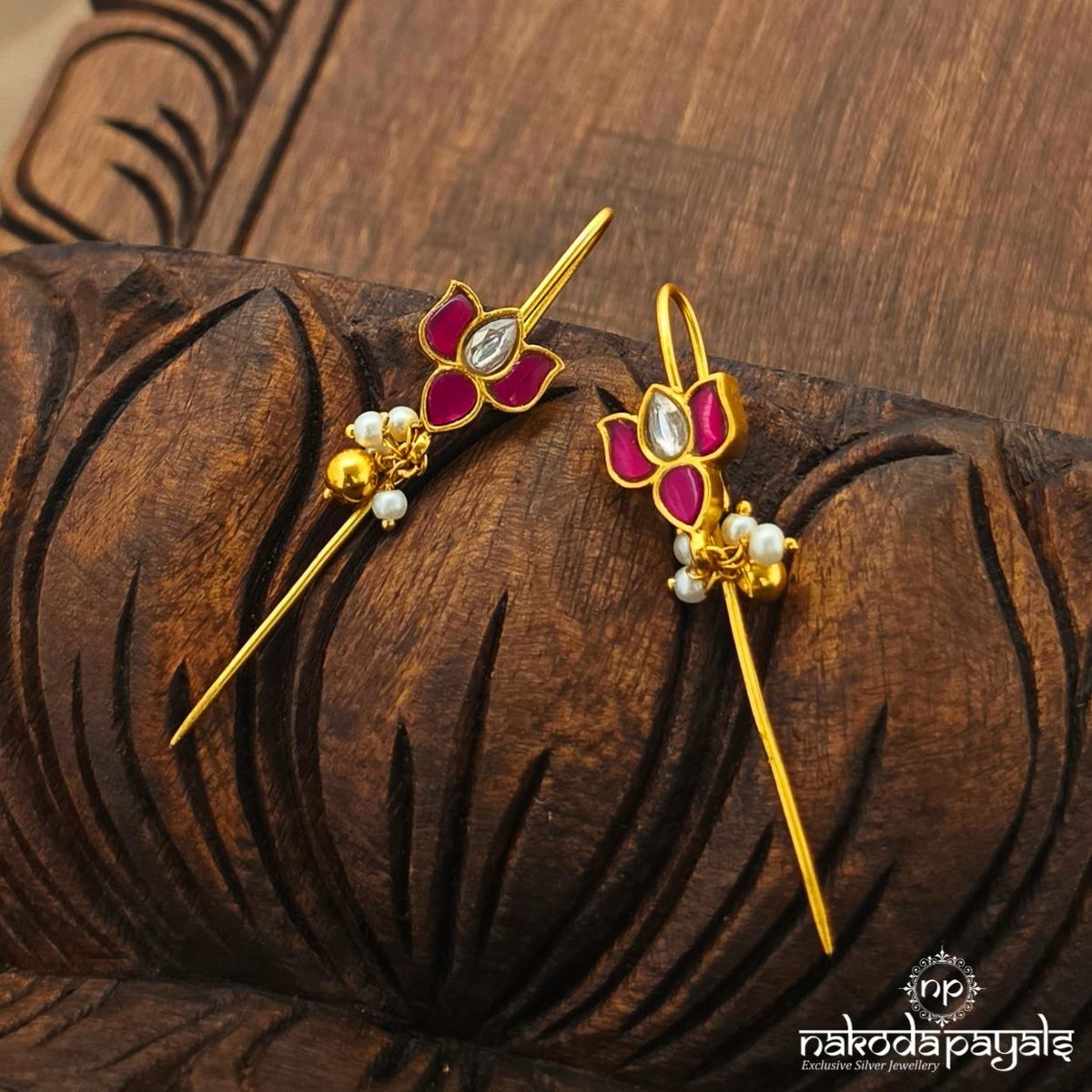 Pink Lotus Pearl Earcuff (Ge11574)