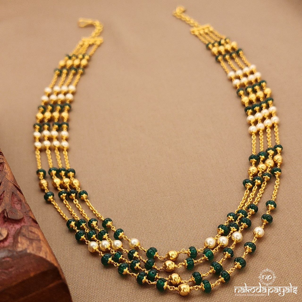 Pumpkin Bead Layered Neckpiece (Gn9873)