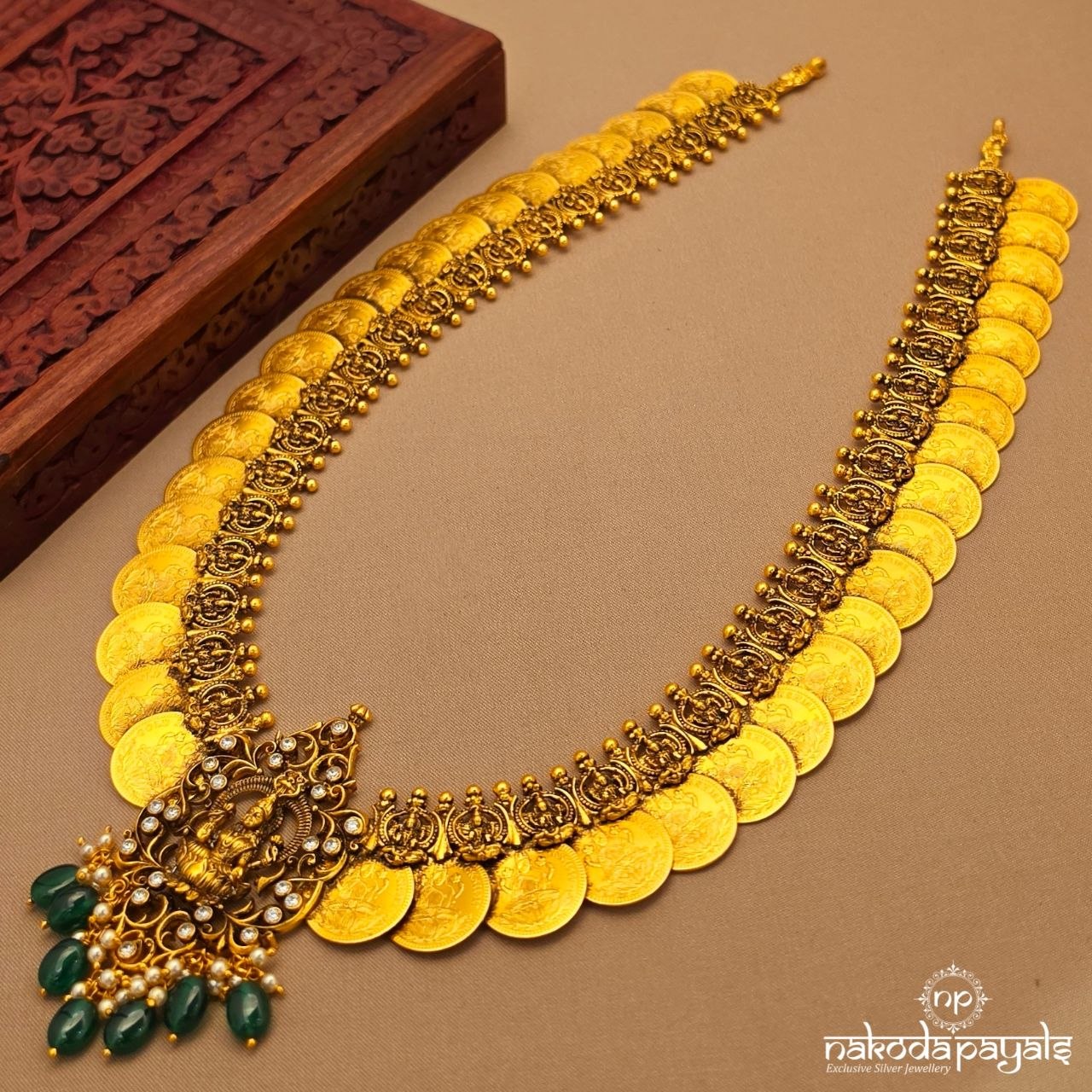 Exquisite Green Drop Kasu Neckpiece (Gn10189)