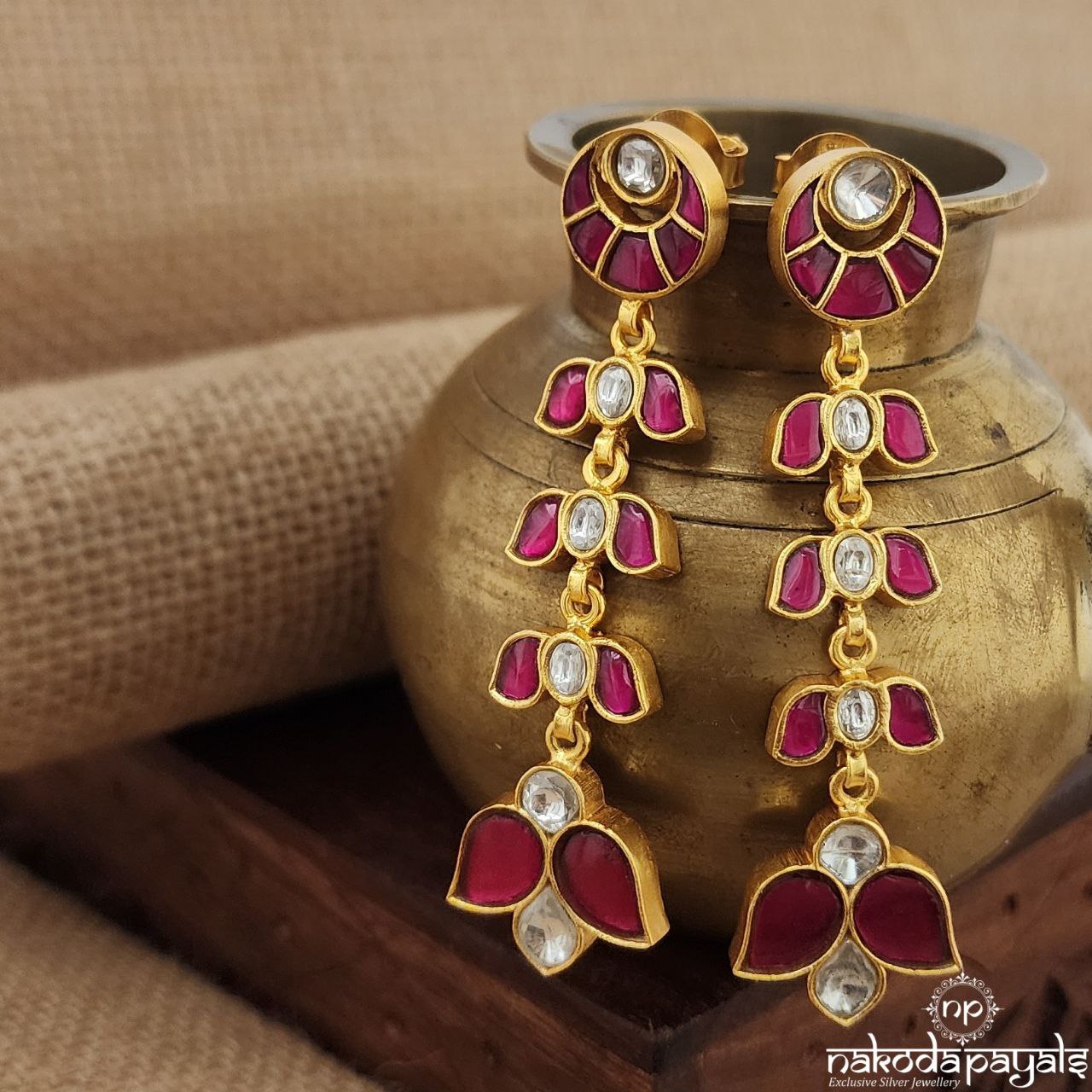 Pink Kundan Earrings (Ge9066)