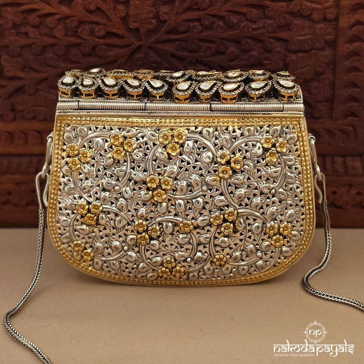 Moissanite Rose Dual Tone Purse (Esa347)