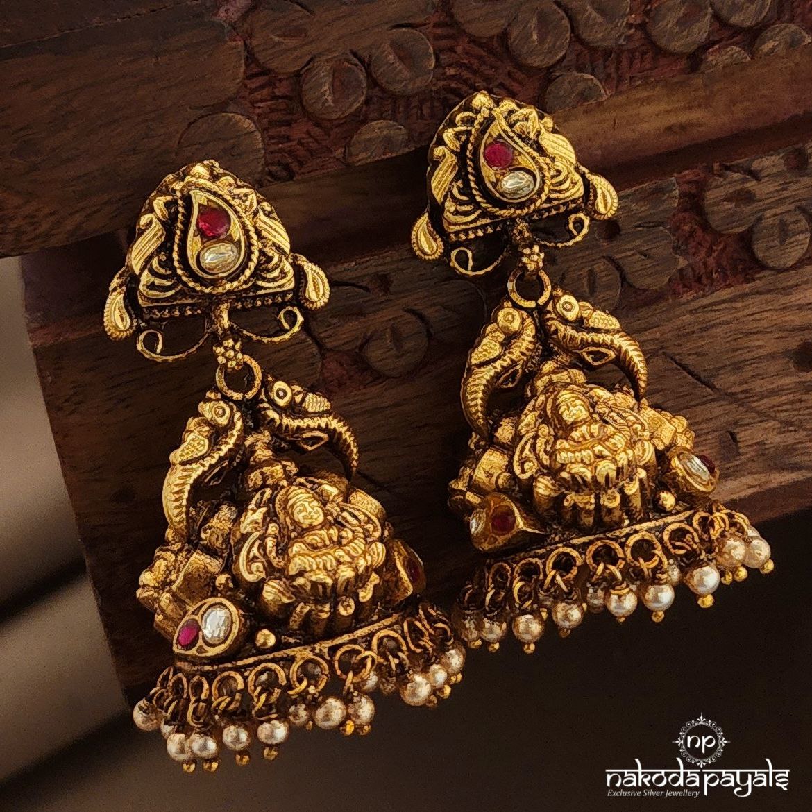 Pearled Drop Lakshmi Jhumka (Ge10336)