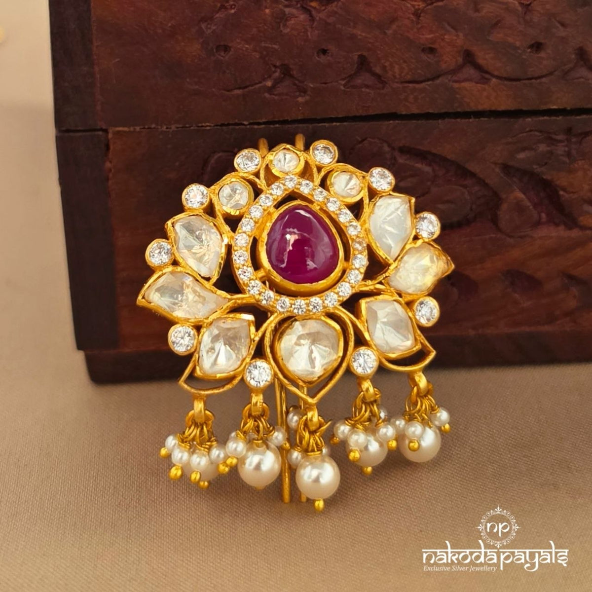 Eye-Catching Kundan Hair Accessories (Ha0164)