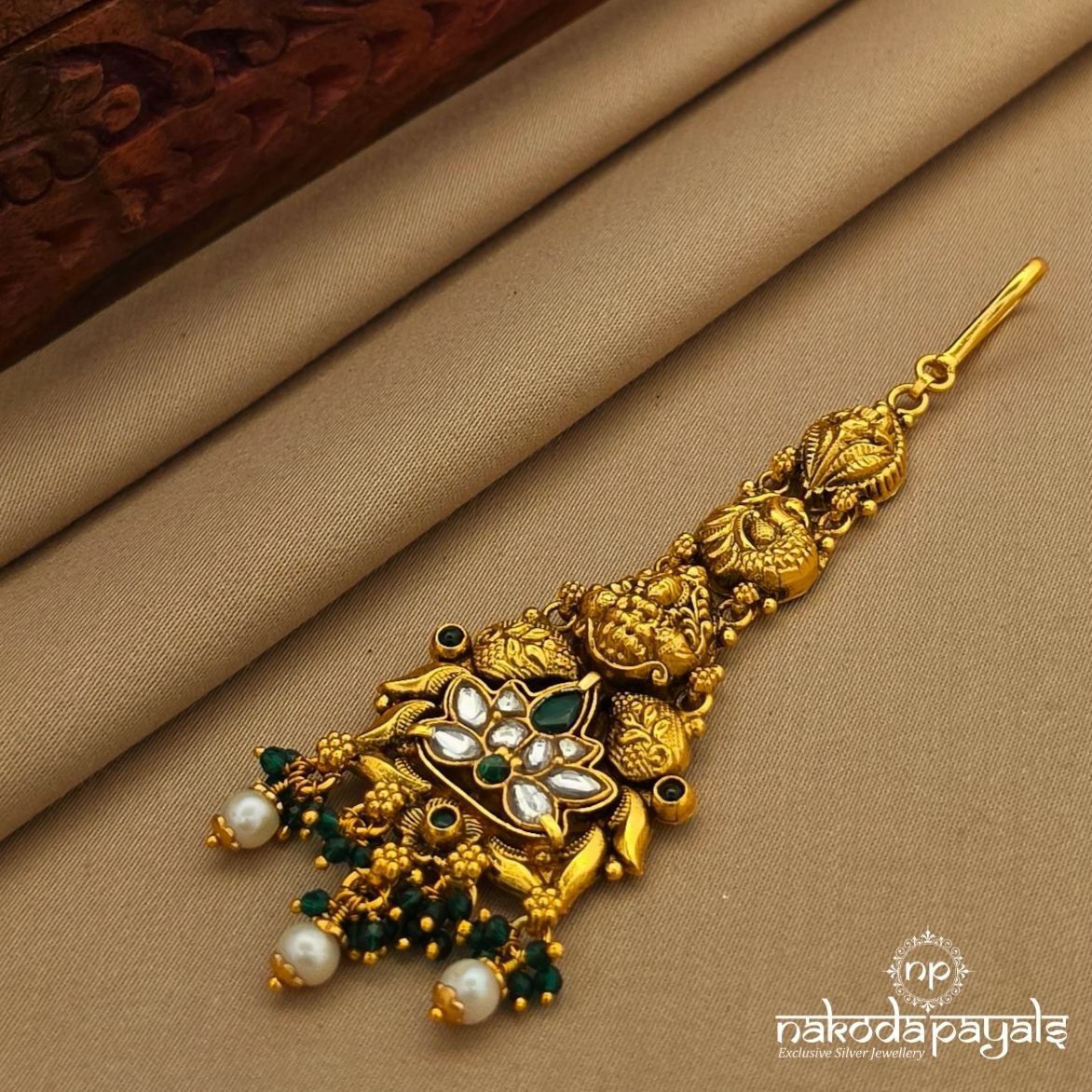 Green Floral Lakshmi Maang Tika (Gm1324)