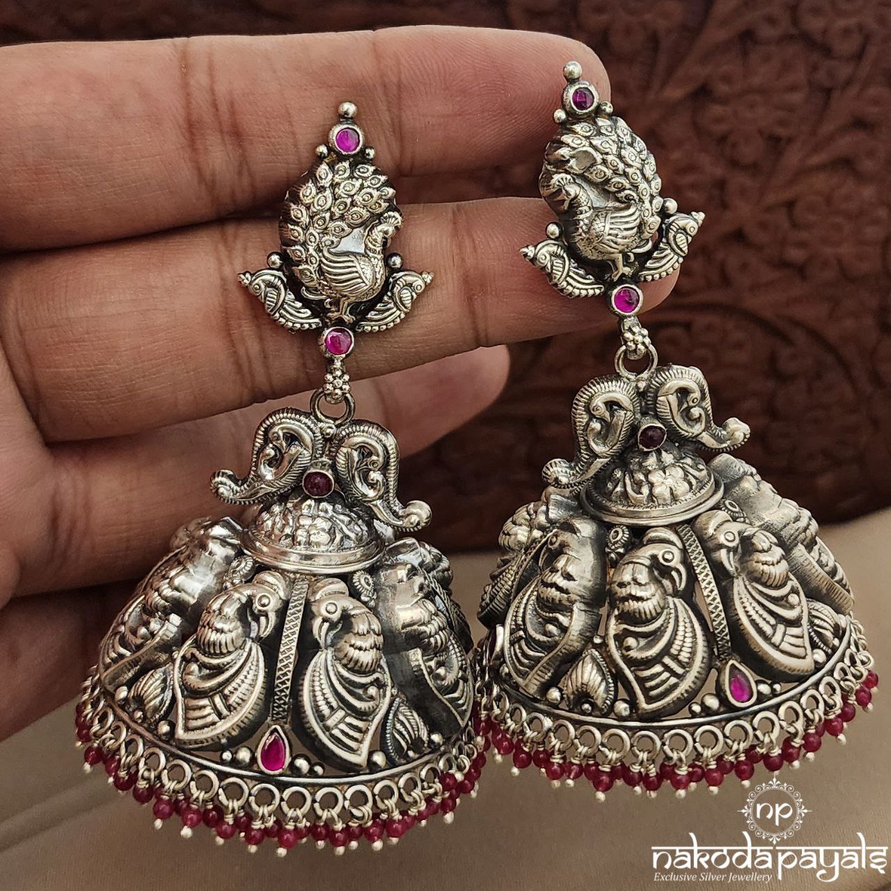 Elegant Peacock Jhumka Hangings (J1342)