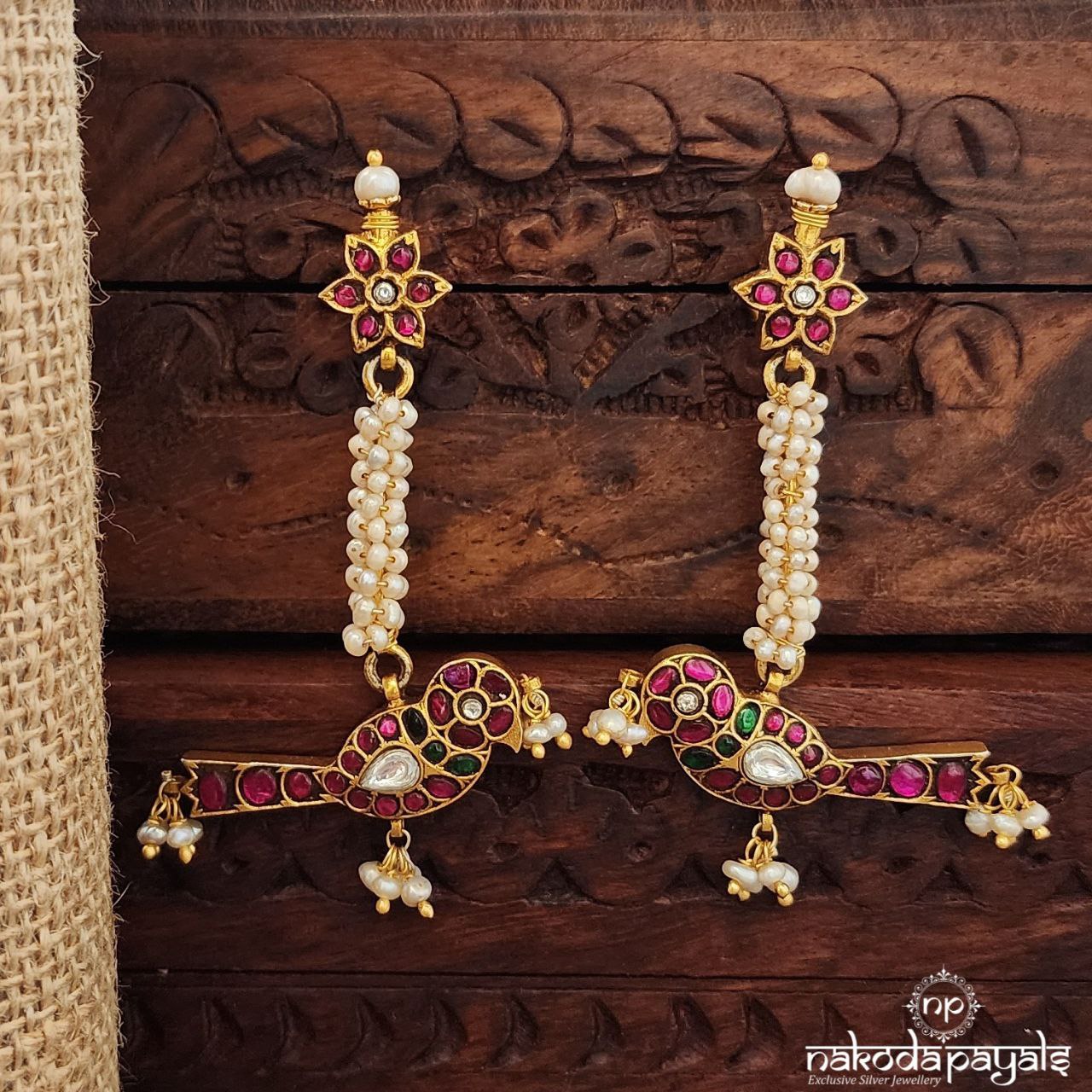 Unique Pearled Kundan Earrings (Ge9927)