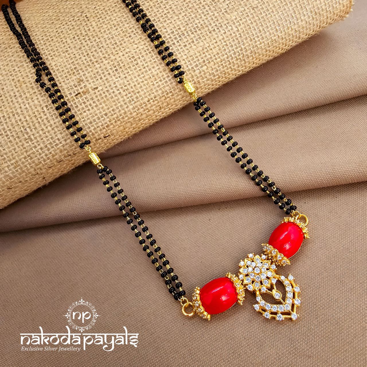 Coral CZ Mangalsutra (Ms0621)